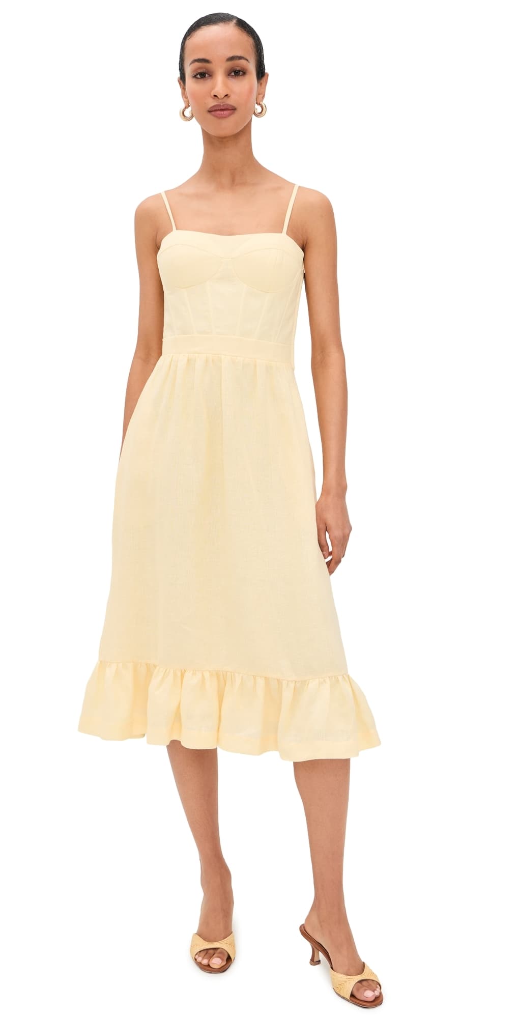 Andres Otalora Inspiras Linen Dress Butter Yellow