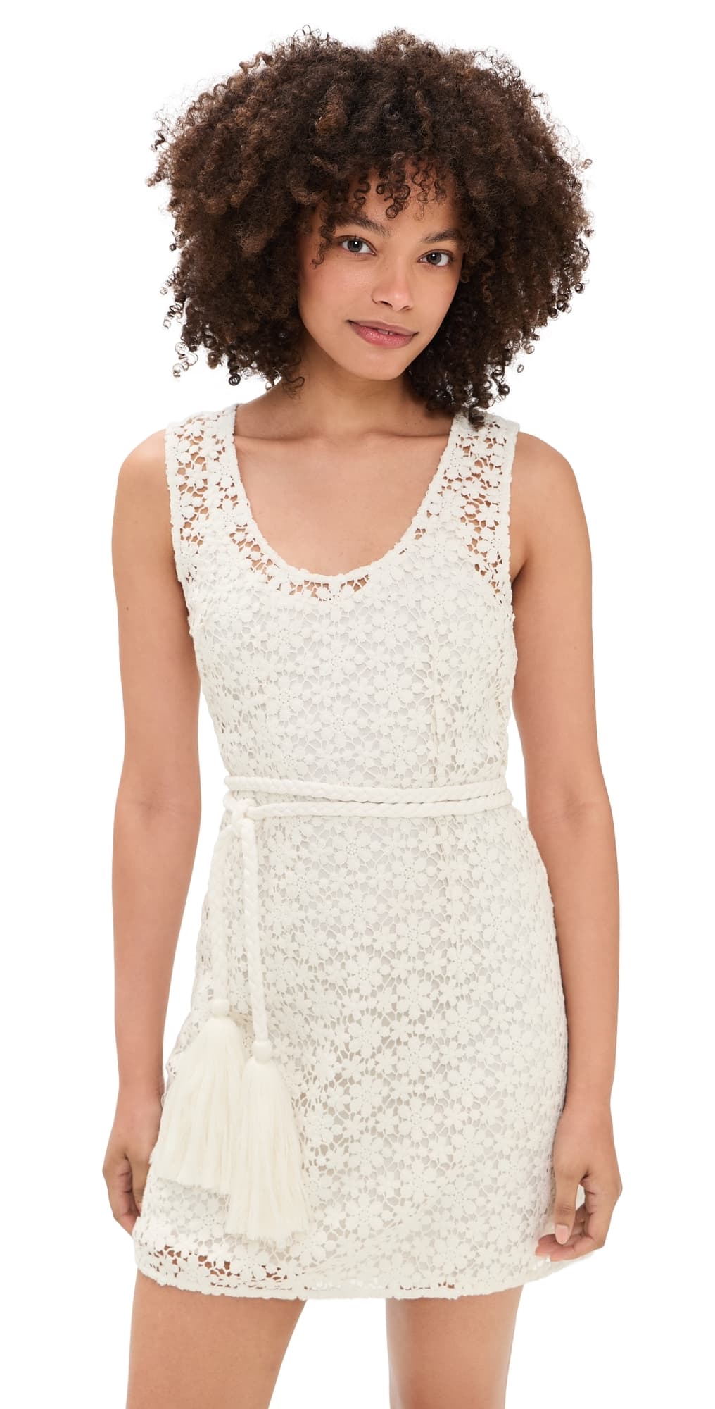 Apiece Apart Rahel Tassel Mini Dress Cream