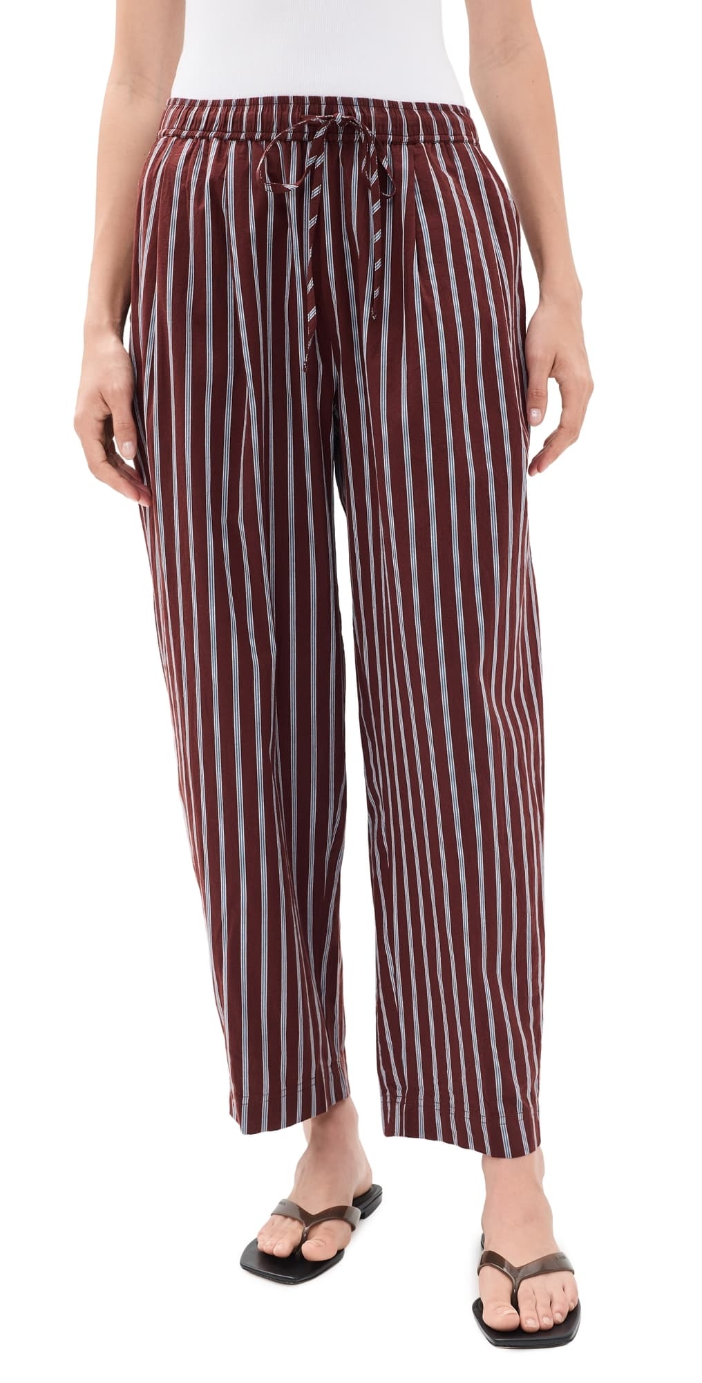 Apiece Apart Everyday Pull-On Pants Spice Multi Stripe