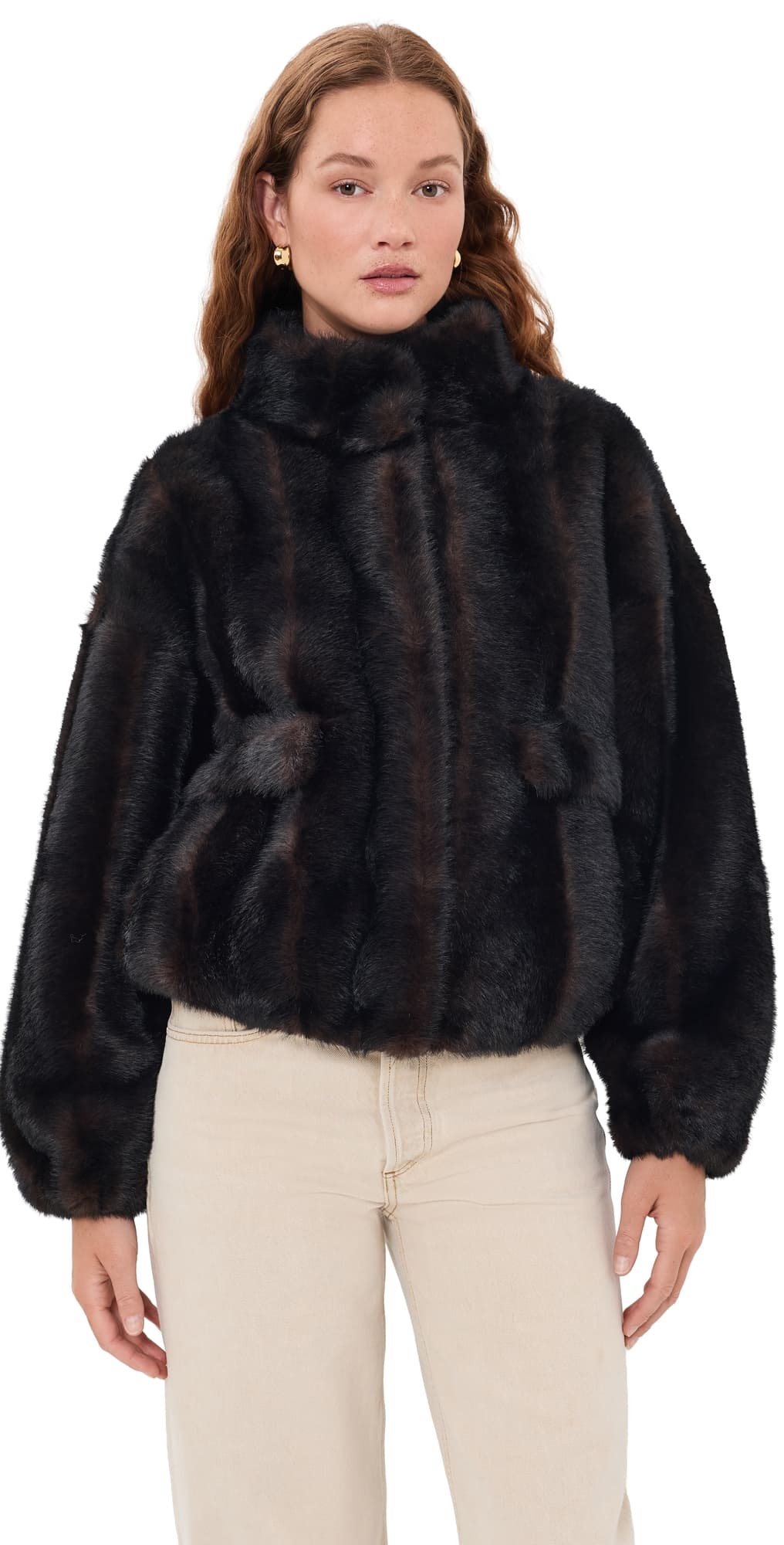 Apparis Iris Shaved Mink Bomber Jacket Noir Multi