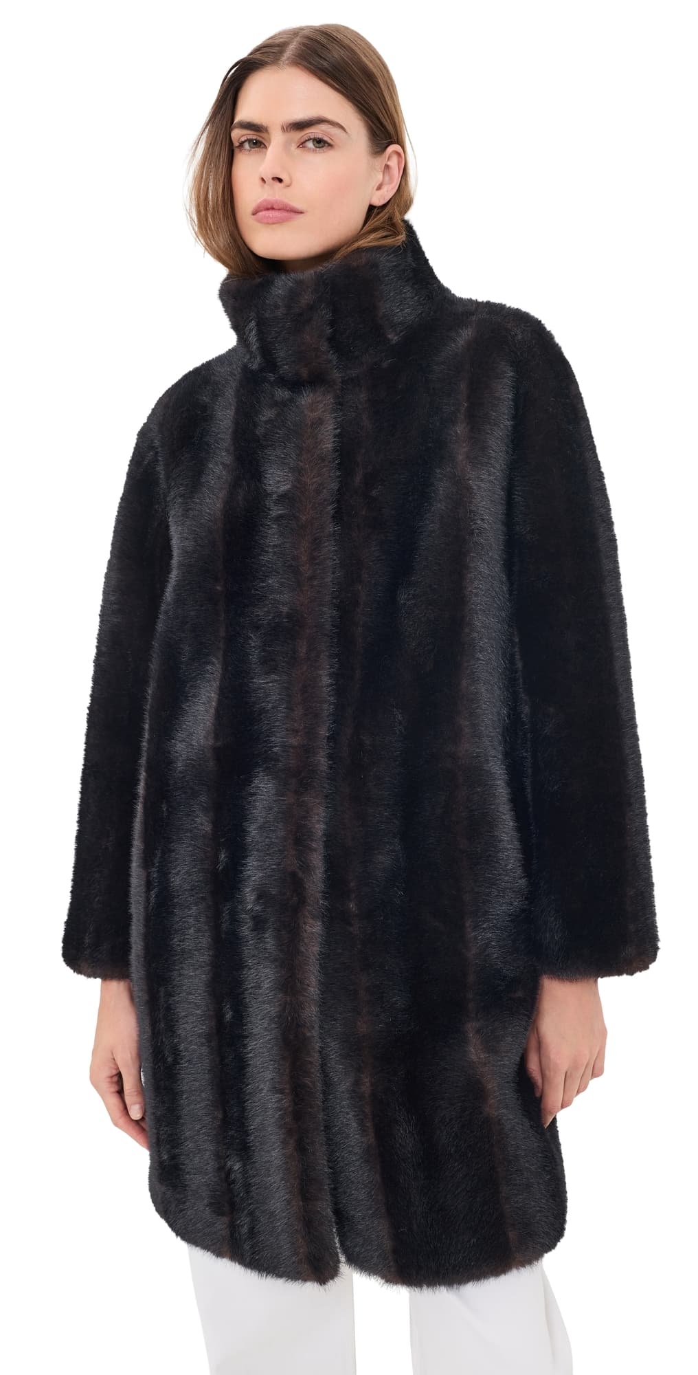 Apparis Blair Shaved Mink Coat Noir Multi