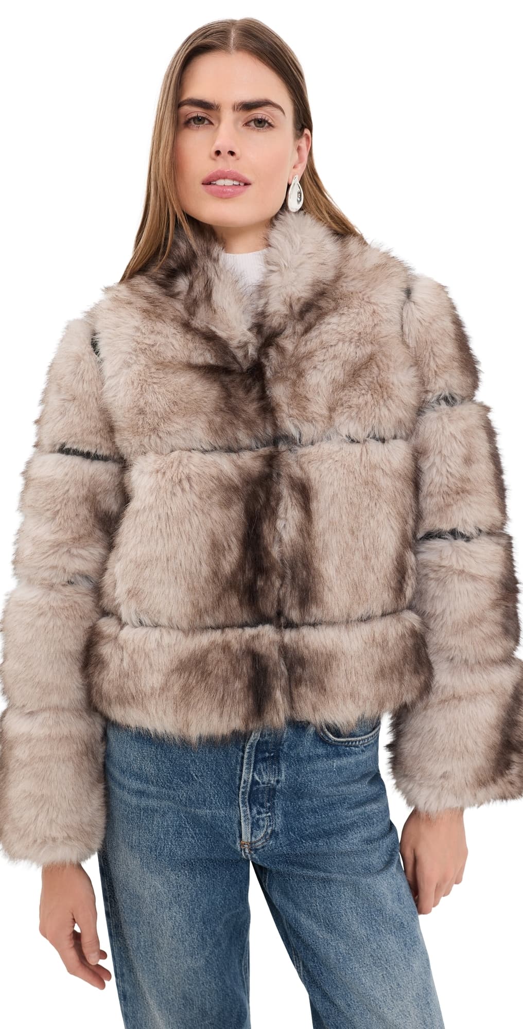 Apparis Sai Faux Mink Coat Grey Mink