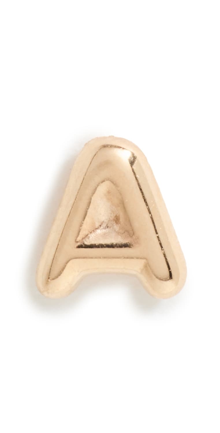 Ariel Gordon Jewelry 14k Gold Mini Helium Initial Stud Earring A · One Size