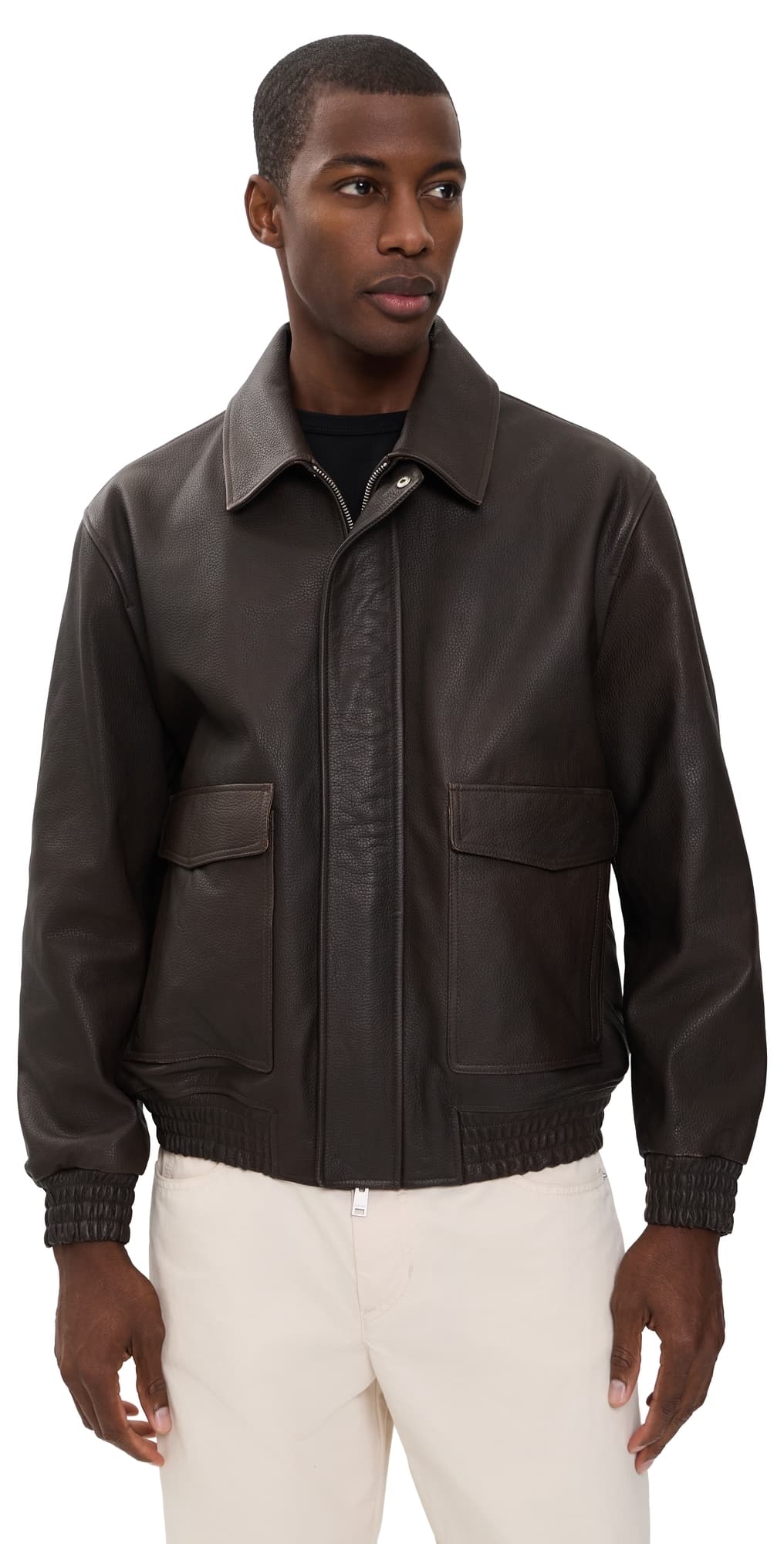 ARMA Bari Vintage Leather Jacket Mud Brown