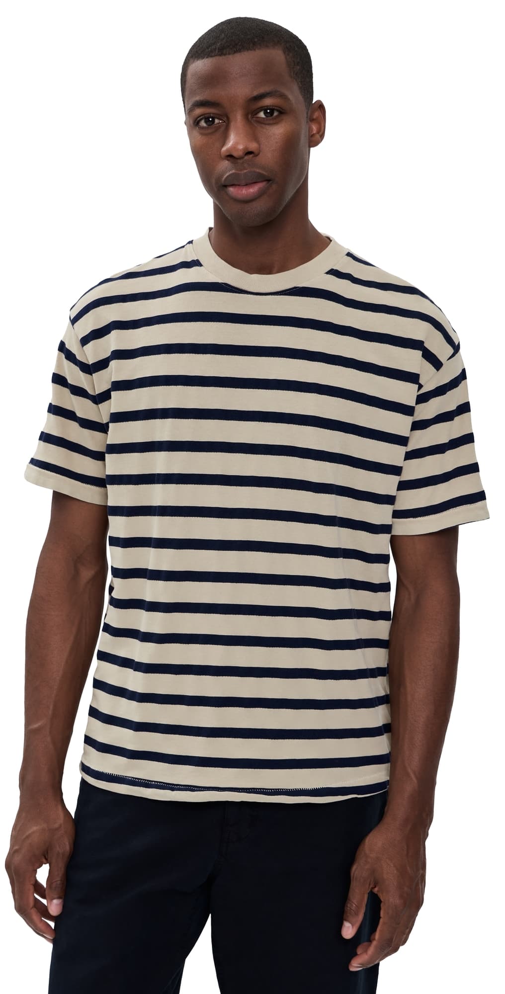 ASHER Enzo Stripe Tee Bisque
