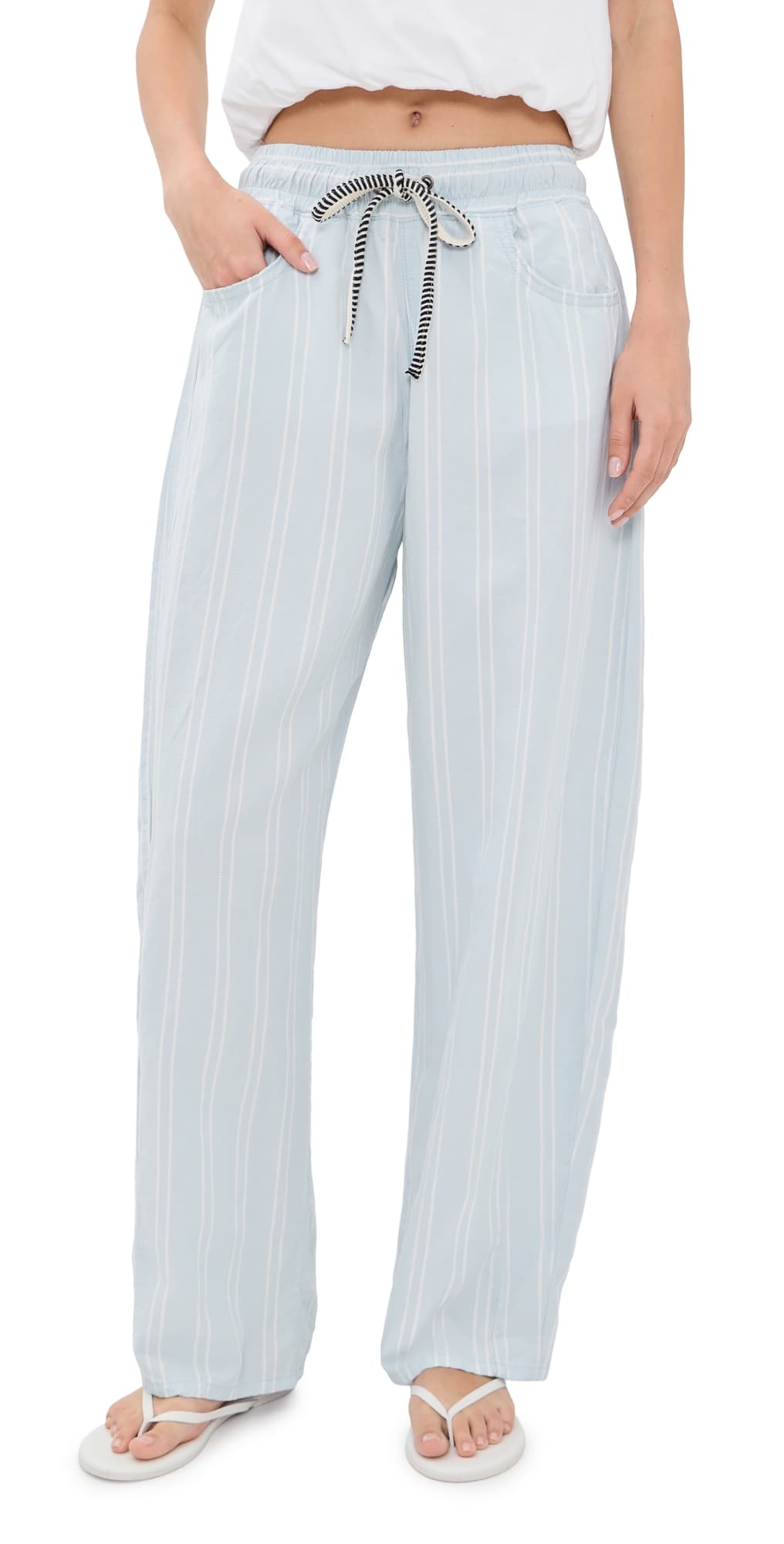 ASKK NY Cancun Pants Blue Linen Stripe