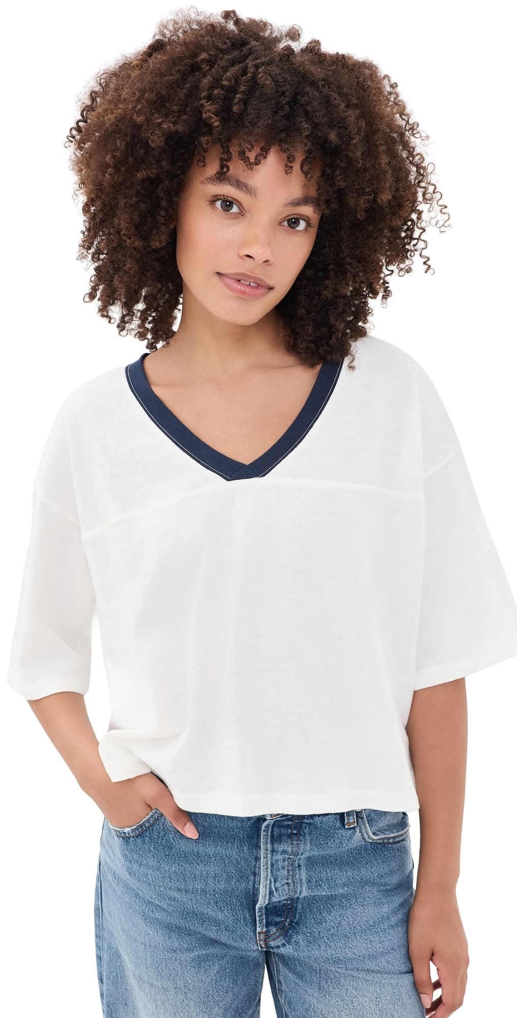 ASKK NY Football Tee Natural/ Navy