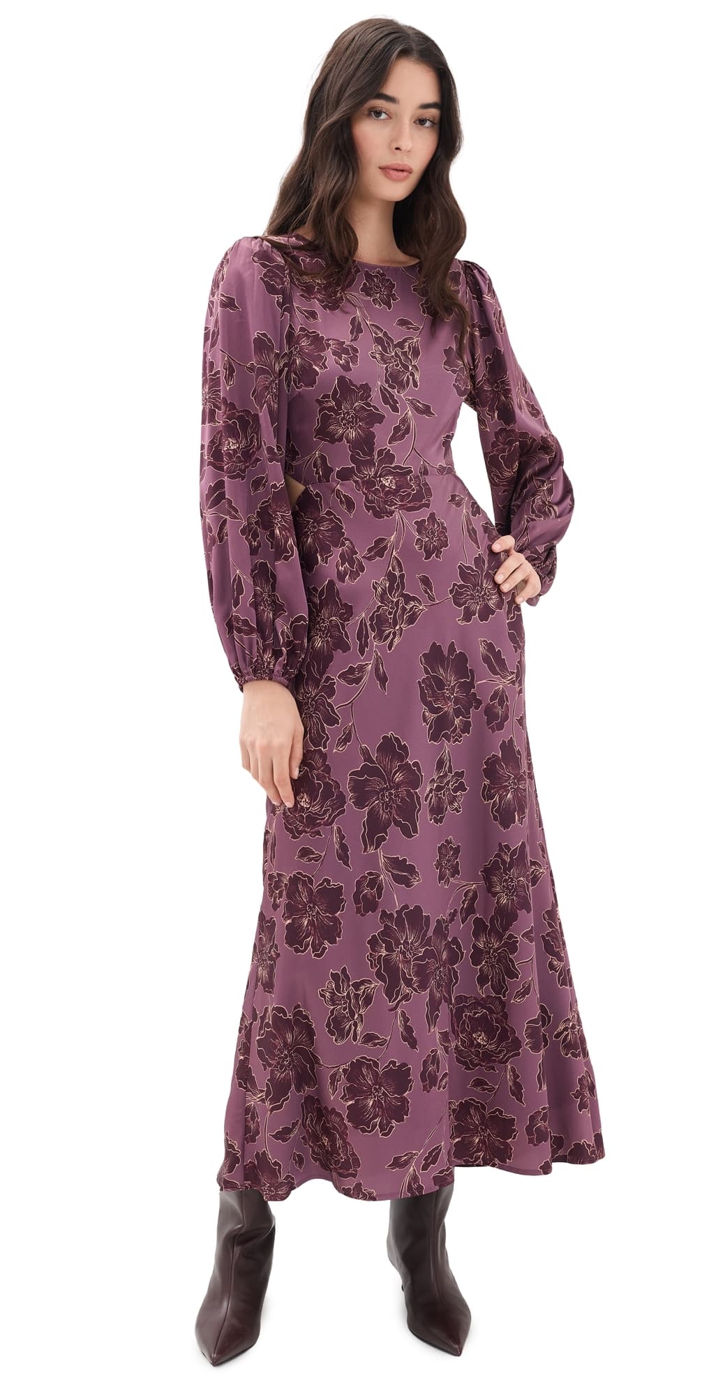 ASTR the Label Quinn Dress Plum Floral