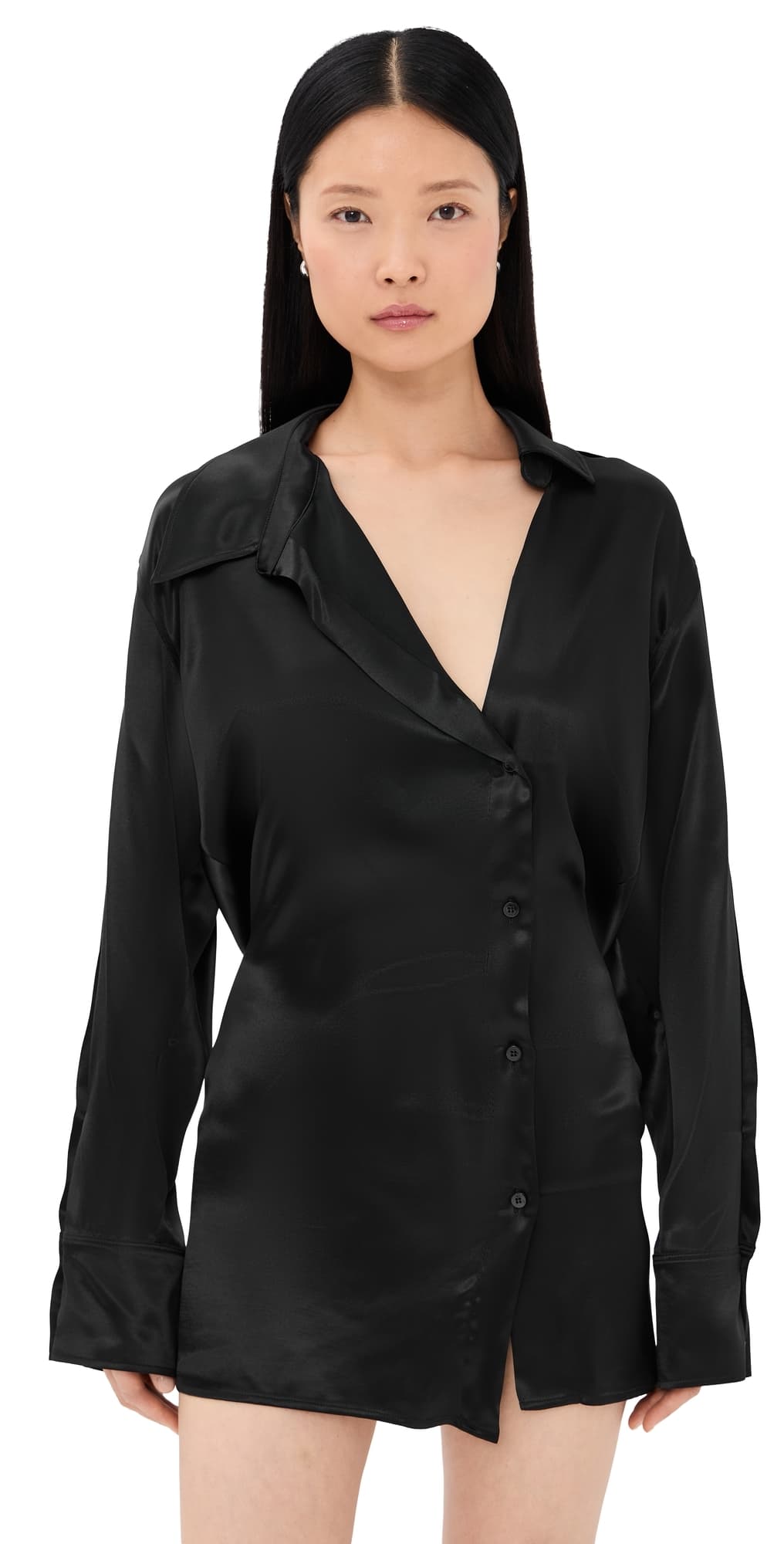 The Attico Mini Shirtdress Black