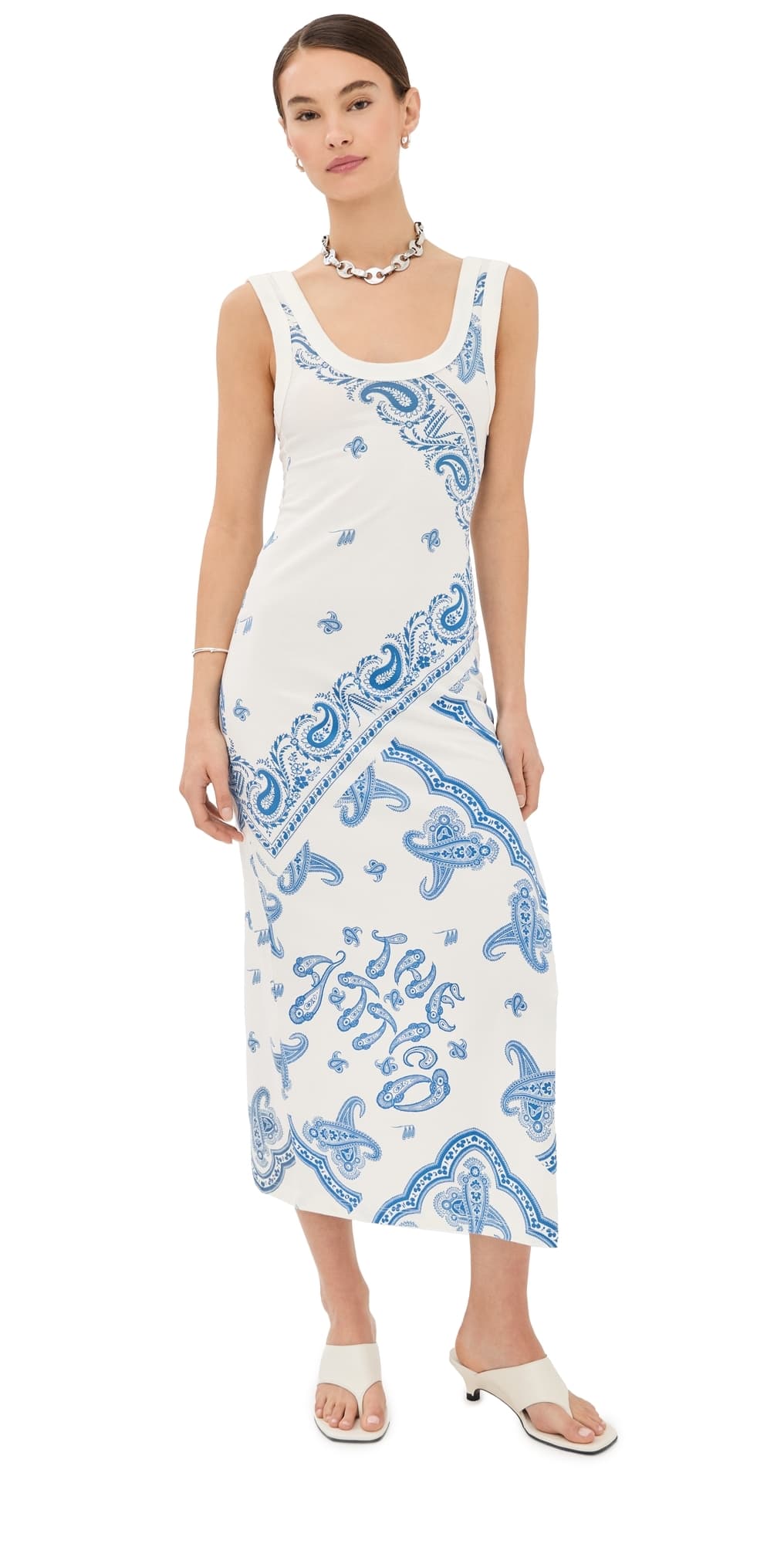 The Attico Midi Dress White/Blue