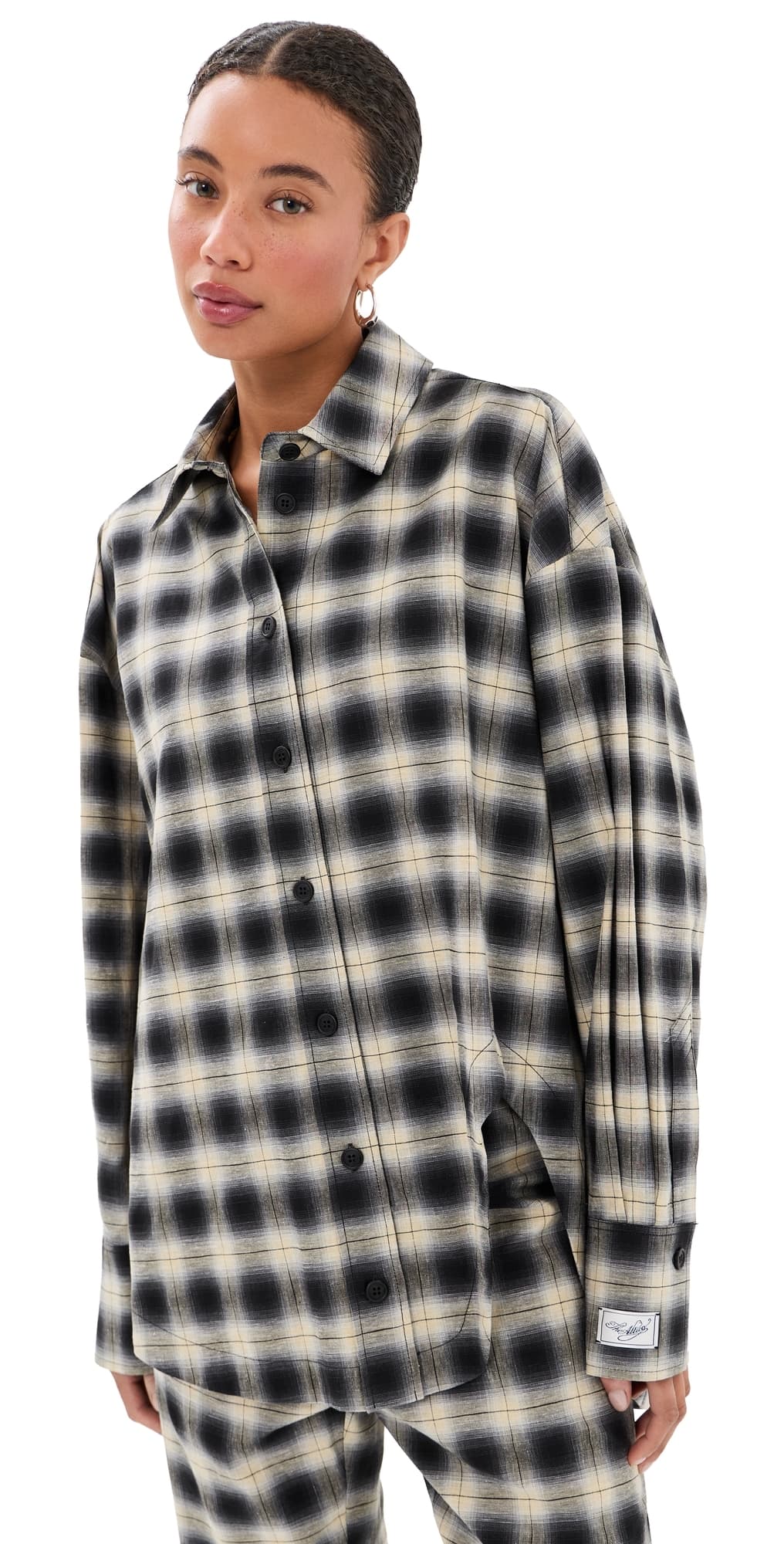 The Attico Oversized Button Down Shirt Sand/Black