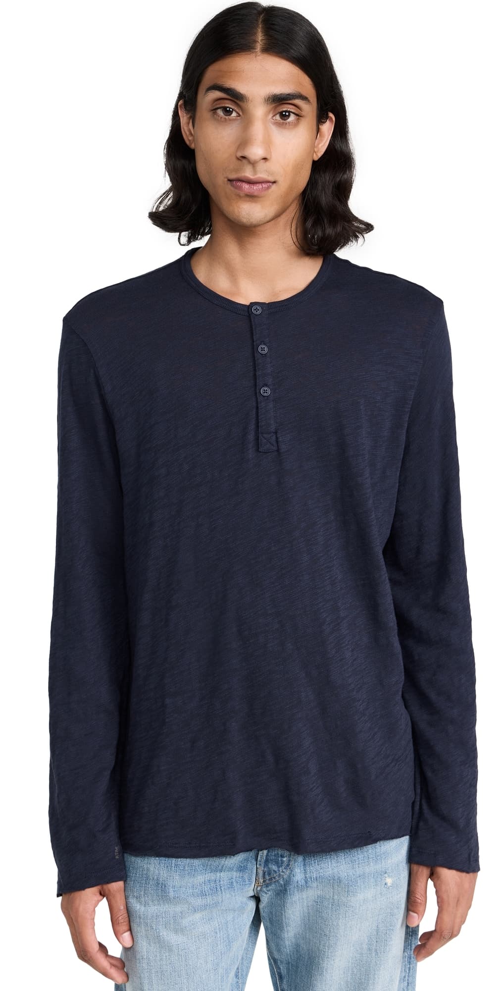 ATM Anthony Thomas Melillo Destroyed Wash Henley Midnight · XL