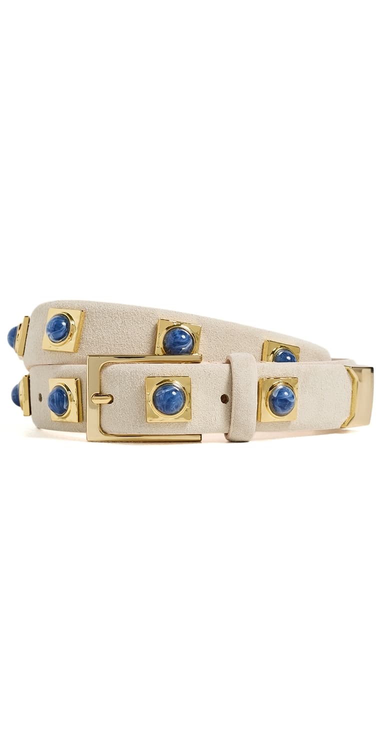 Aureum No. 2 Suede Belt Oat/Blue