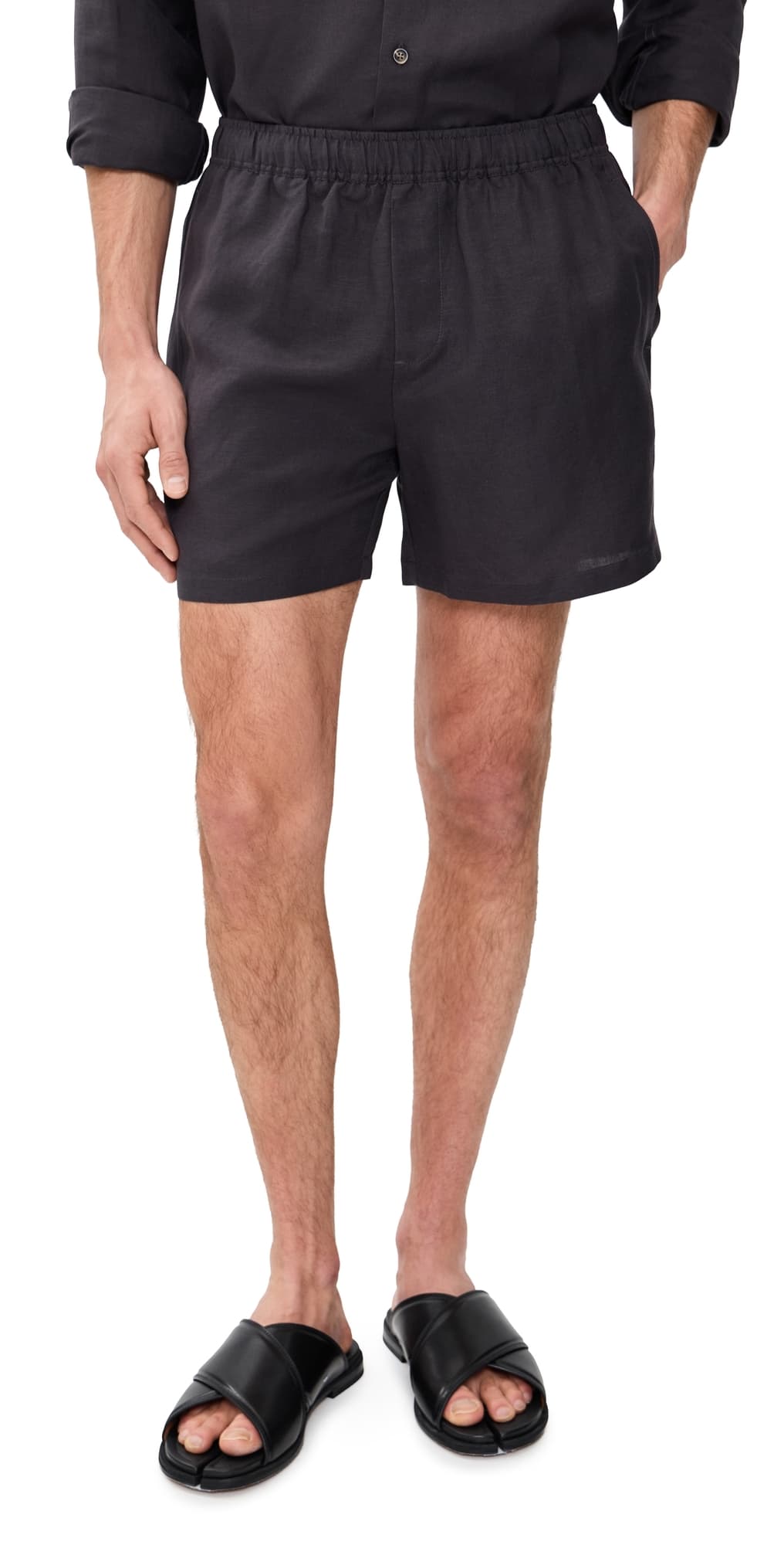 AUTO-REPLY Linen Shorts 5 Granite