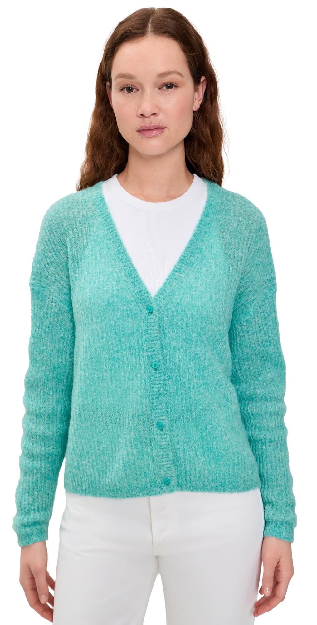 American Vintage Nuggy Cardigan Turquoise Fluo Chine