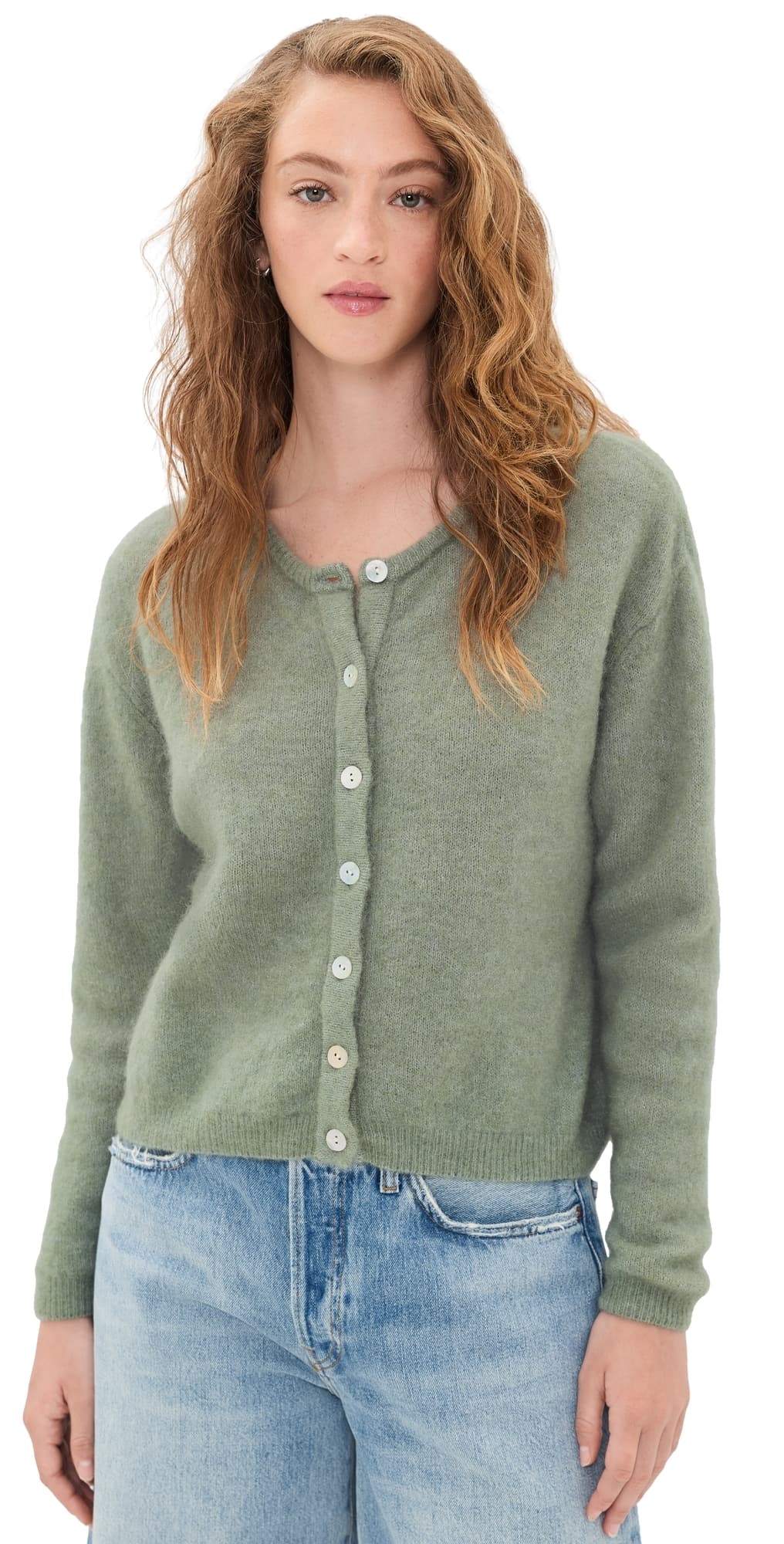 American Vintage Vitow Cardigan Khaki Multichine