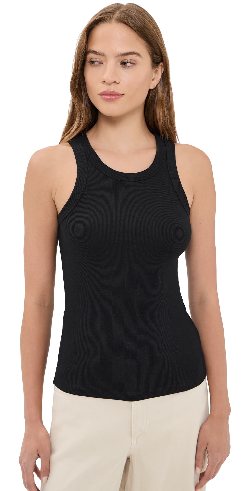 AYR The Flex Ribbed Tank Top Black