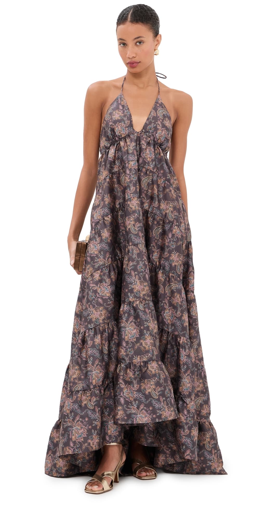 Azeeza Kitty Gown Chocolate Paisley