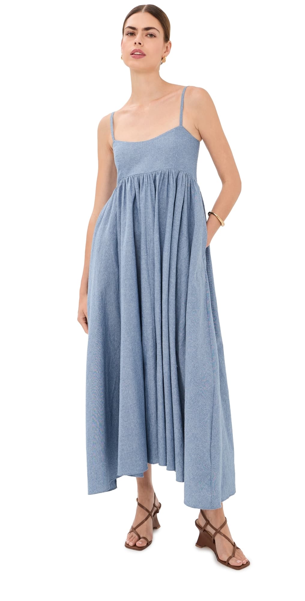 Azeeza Rachel Midi Dress Medium Denim