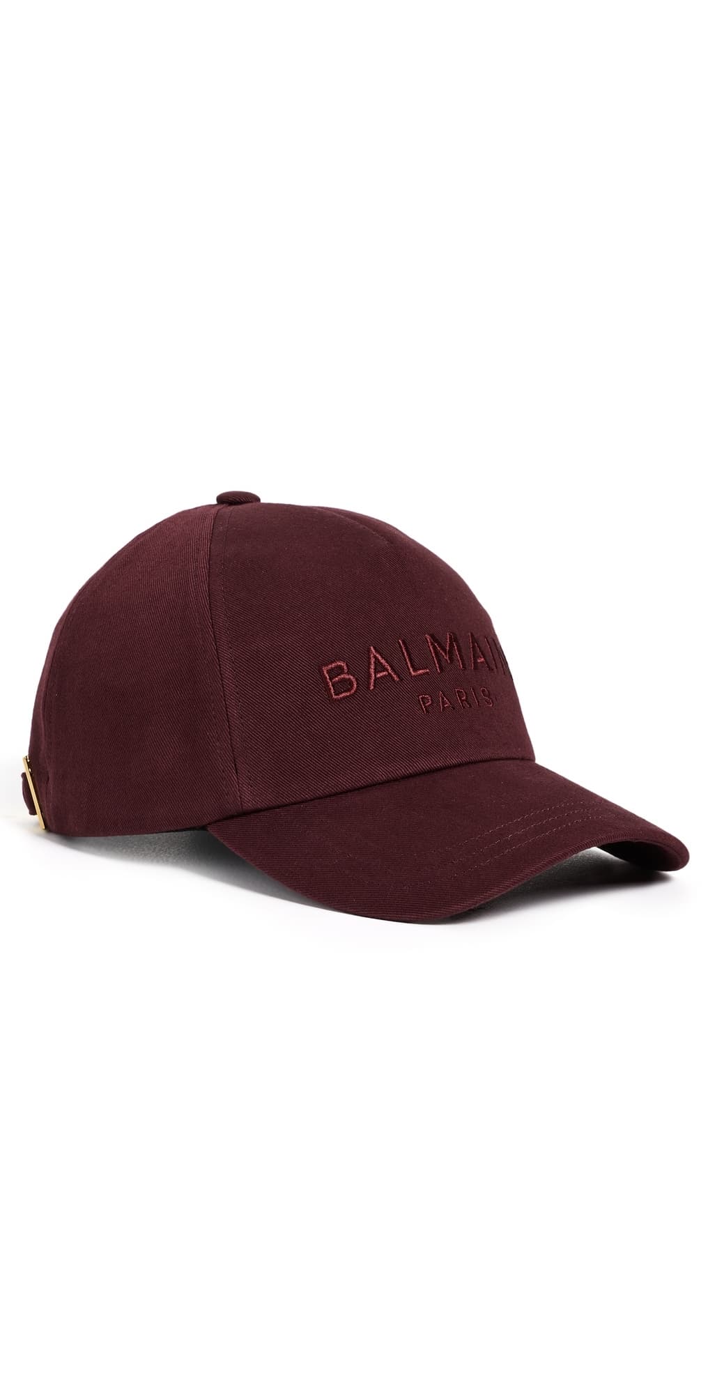 Balmain Embroidered Logo Cotton Cap Miz Lie De Vin