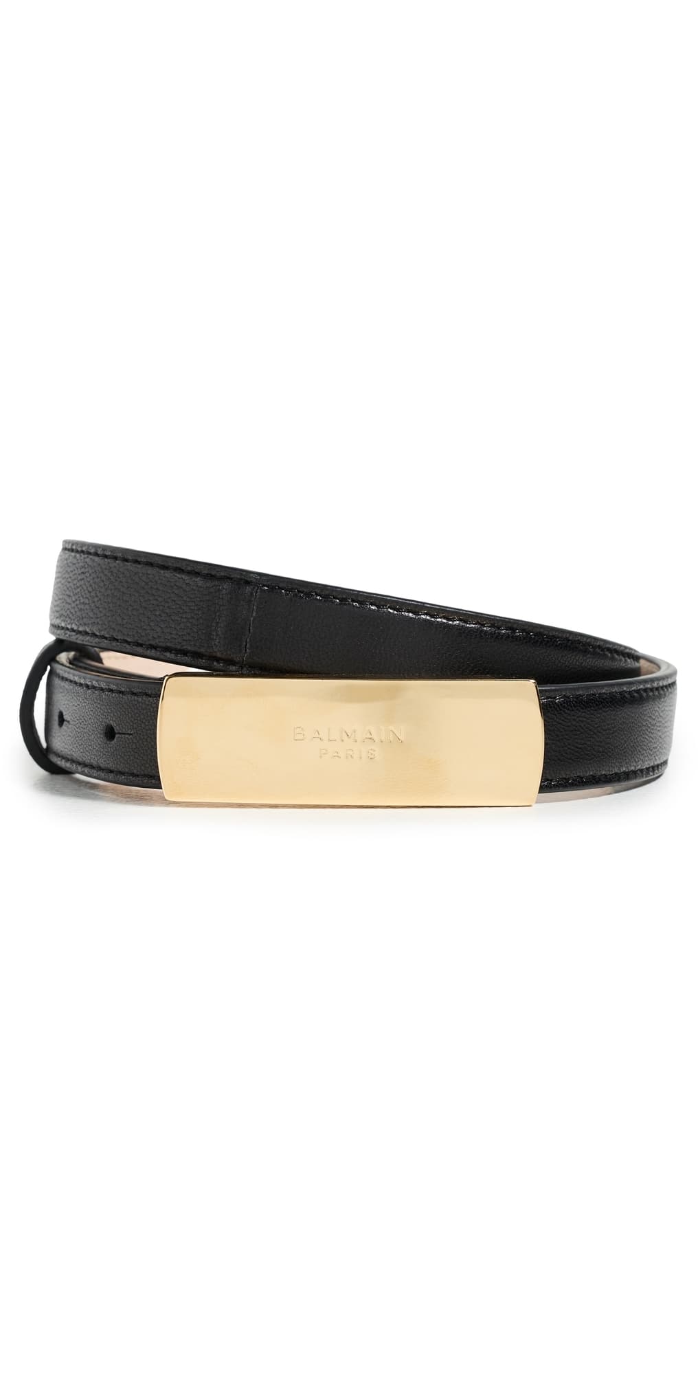 Balmain Smooth Leather Belt Noir