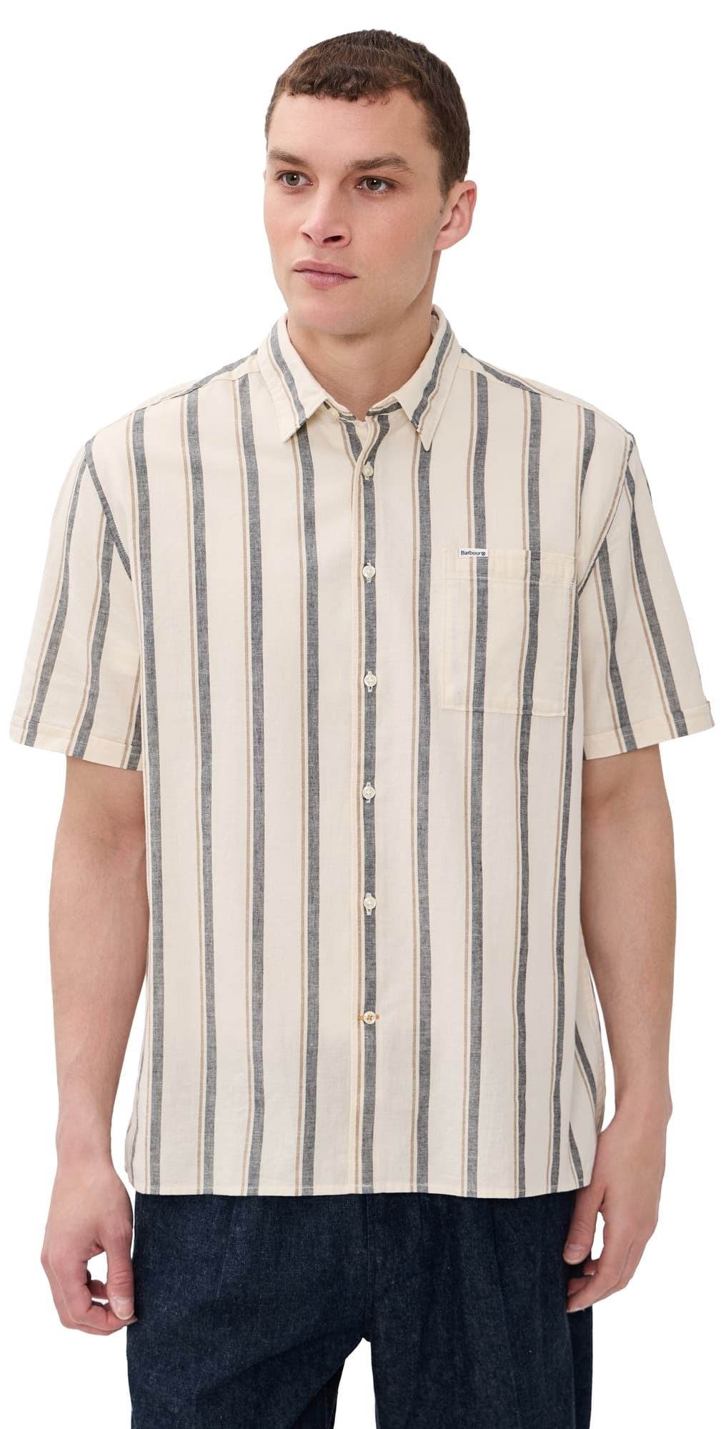 Barbour Barkend Striped Summer Shirt Whisper White