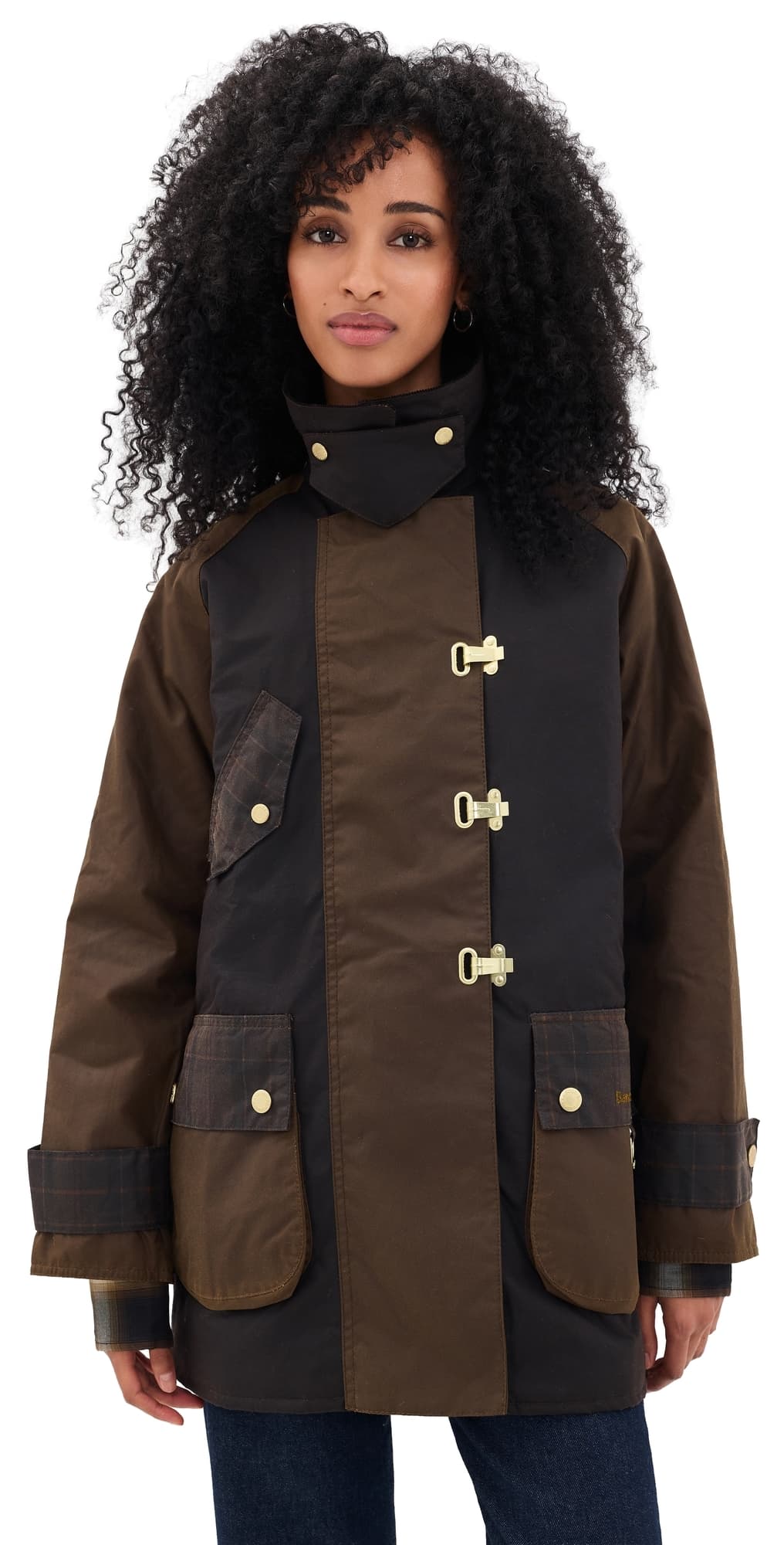 Barbour Felton Checked Wax Jacket Rustic/Bark/Muted