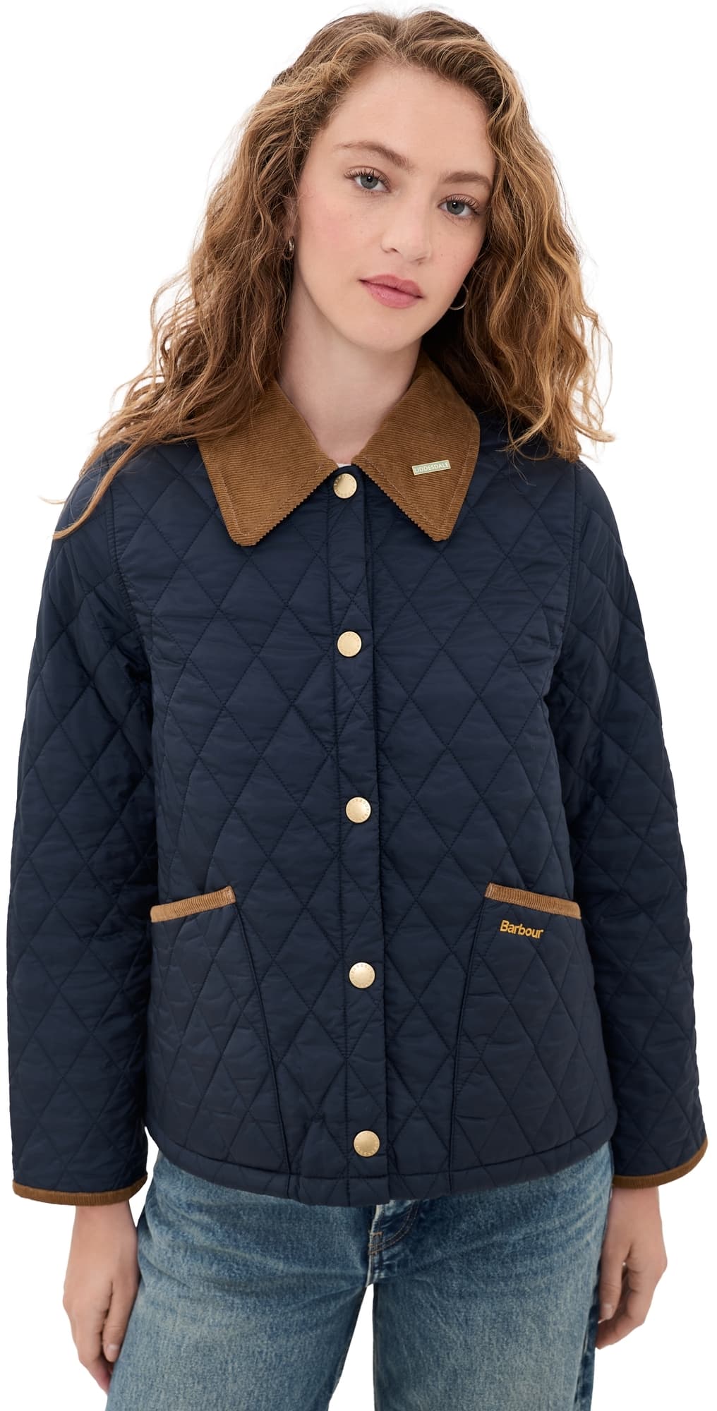 Barbour Icons Cropped Liddesdale Quilted Jacket Dark Navy/Birchwood