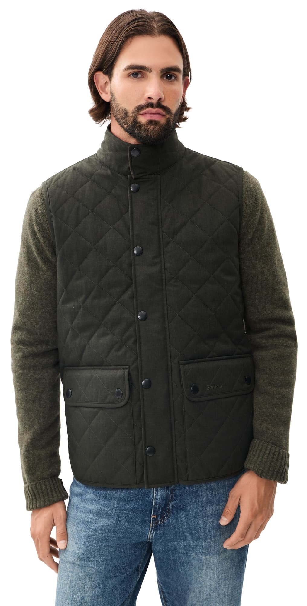 Barbour Lux Lowerdale Quilted Vest Dark Sage