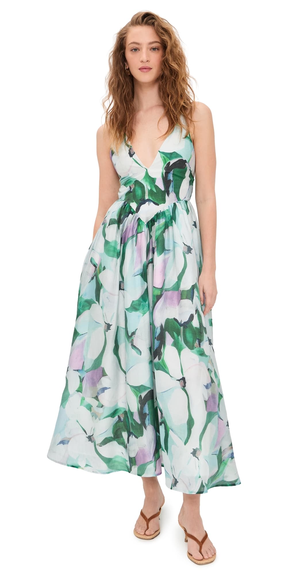 BARDOT Arletha Halter Maxi Dress Green Flo