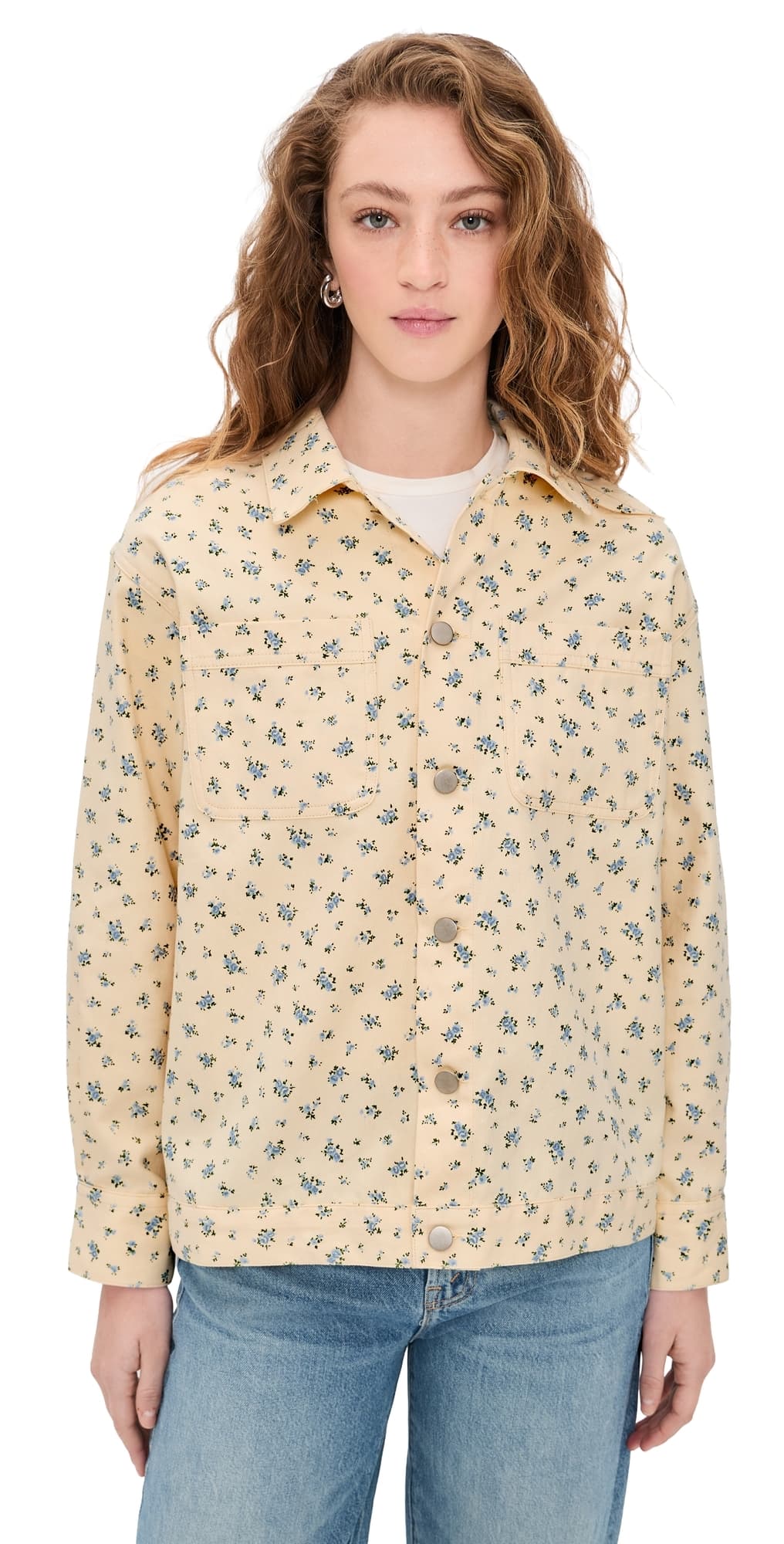 Bailey Rose Floral Button Down Shirt Cream