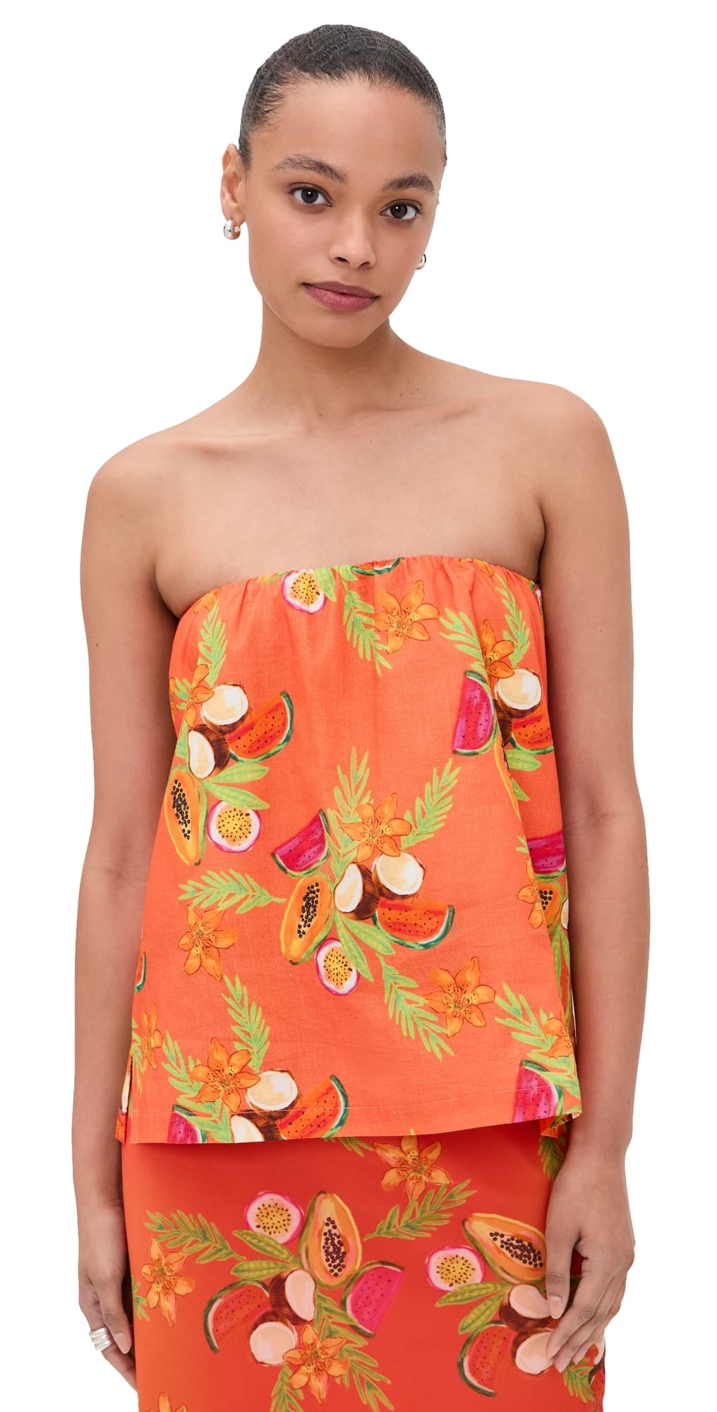 Bailey Rose Papaya Strapless Top Papaya