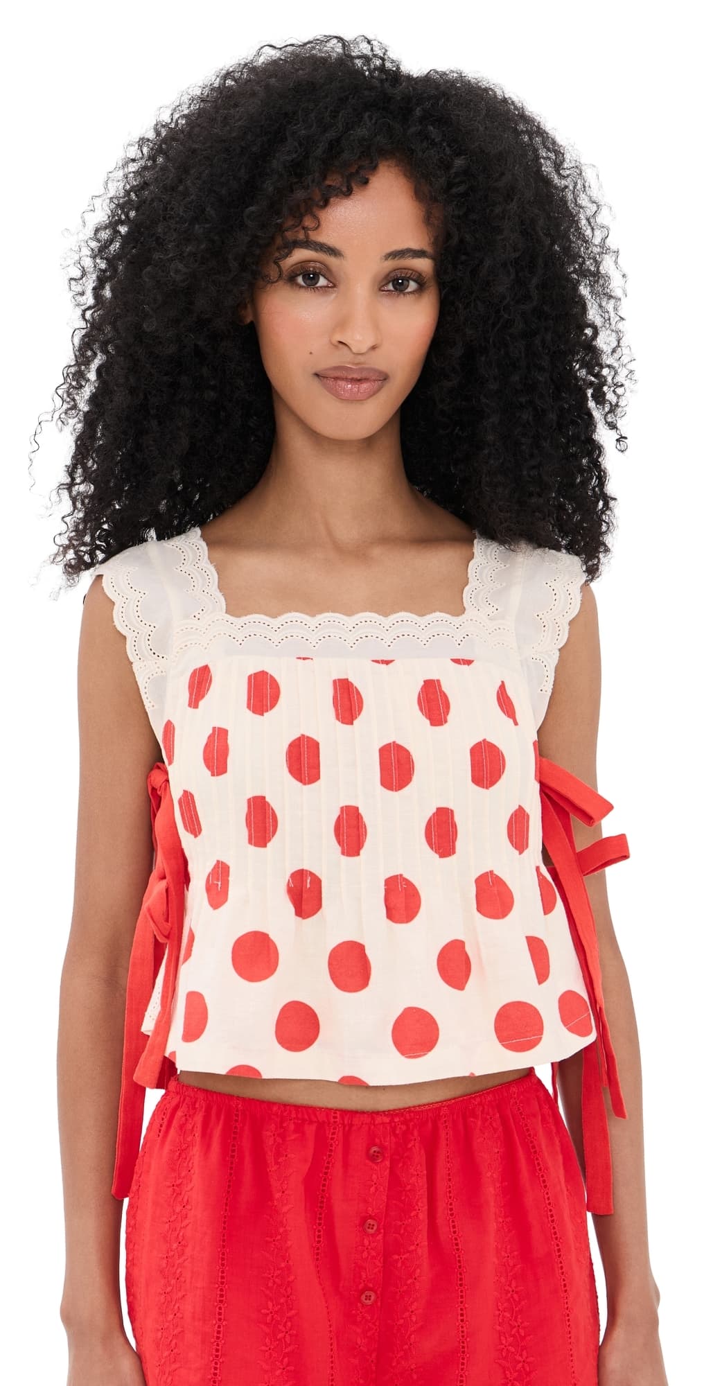 Bailey Rose Polka Dot Top Poppy Red