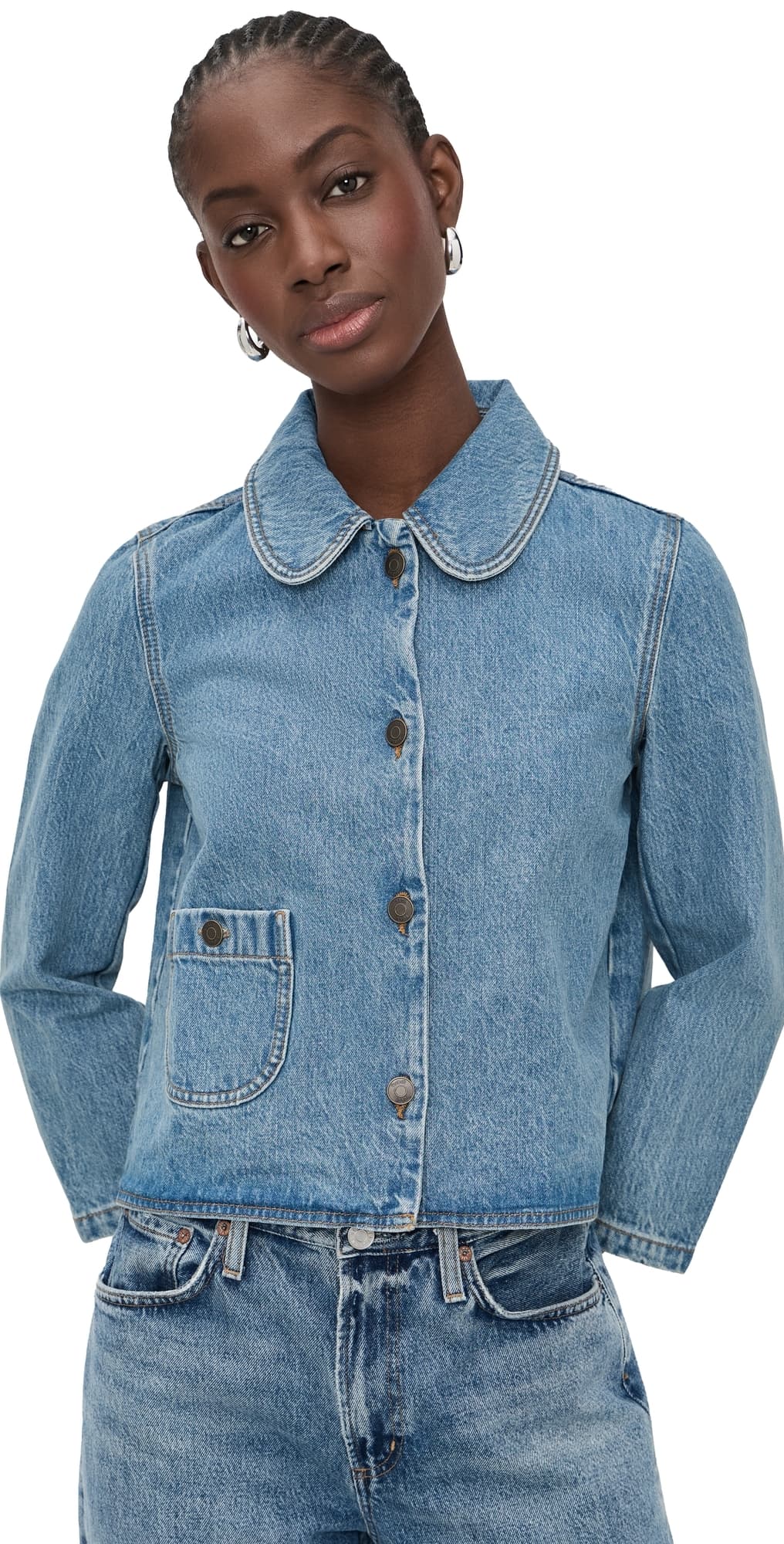ba & sh Tiny Denim Jacket Blue Jeans