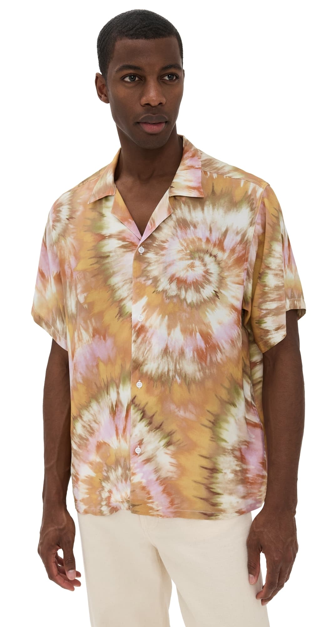 Bather Calypso Swirl Camp Shirt Orange