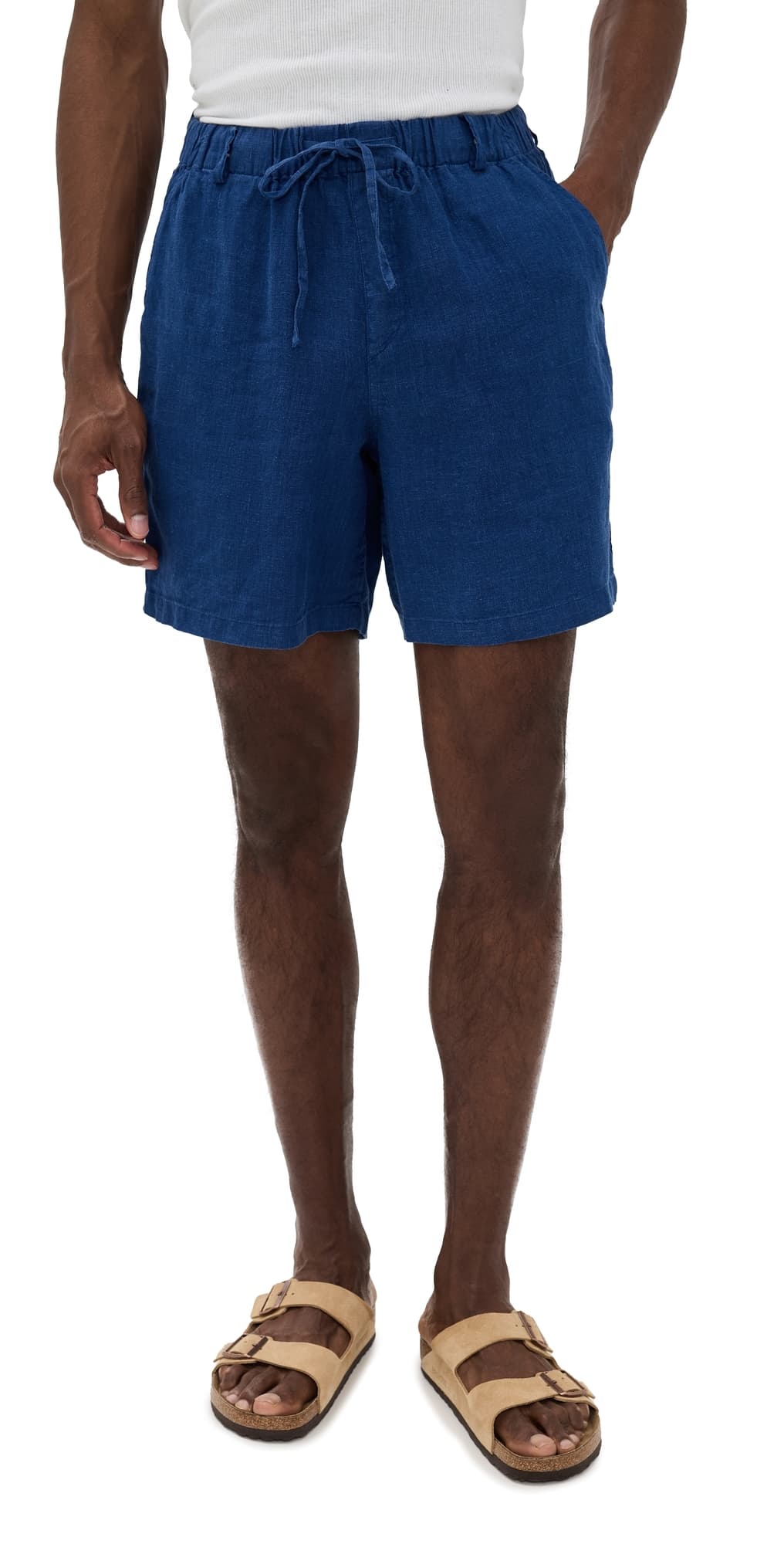 Bather Linen Leisure Shorts 6" Navy