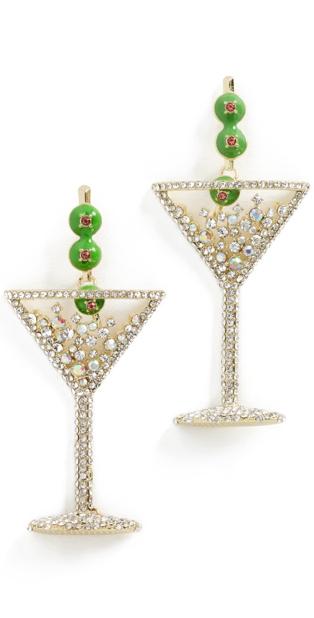 BaubleBar Pimento Memento Martini Earrings Clear/Green