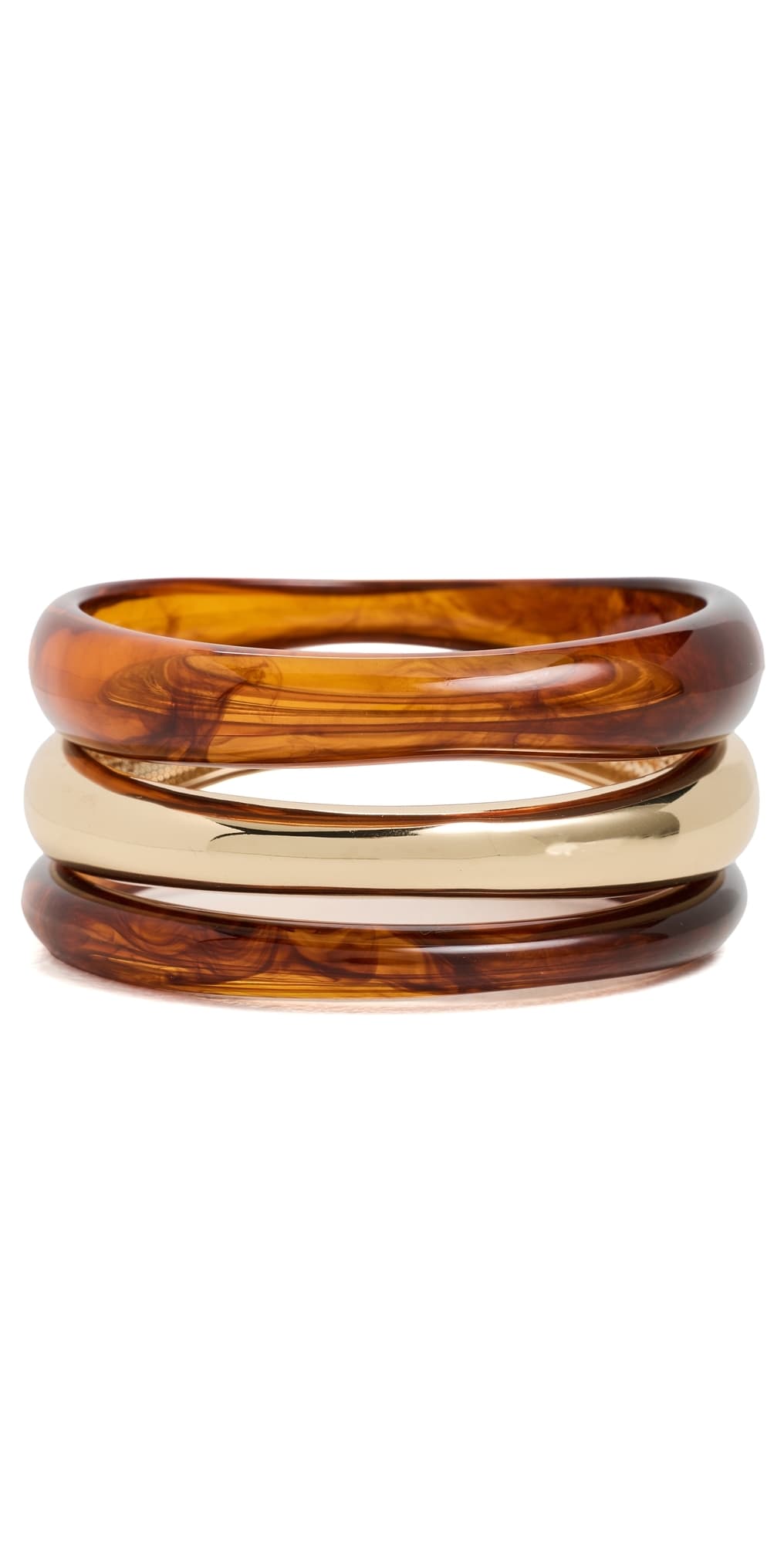 BaubleBar Raven Resin Bangle Set Gold