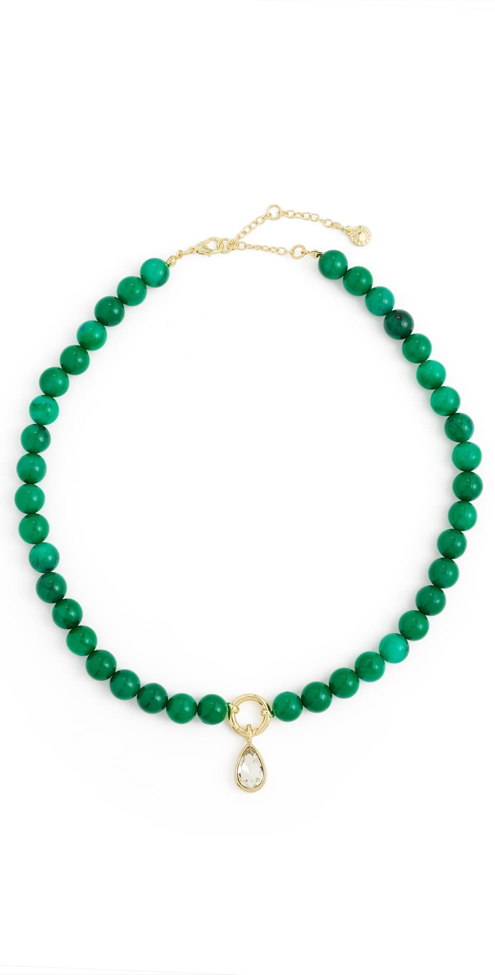 BaubleBar Janette Beaded Ring Necklace Dark Green