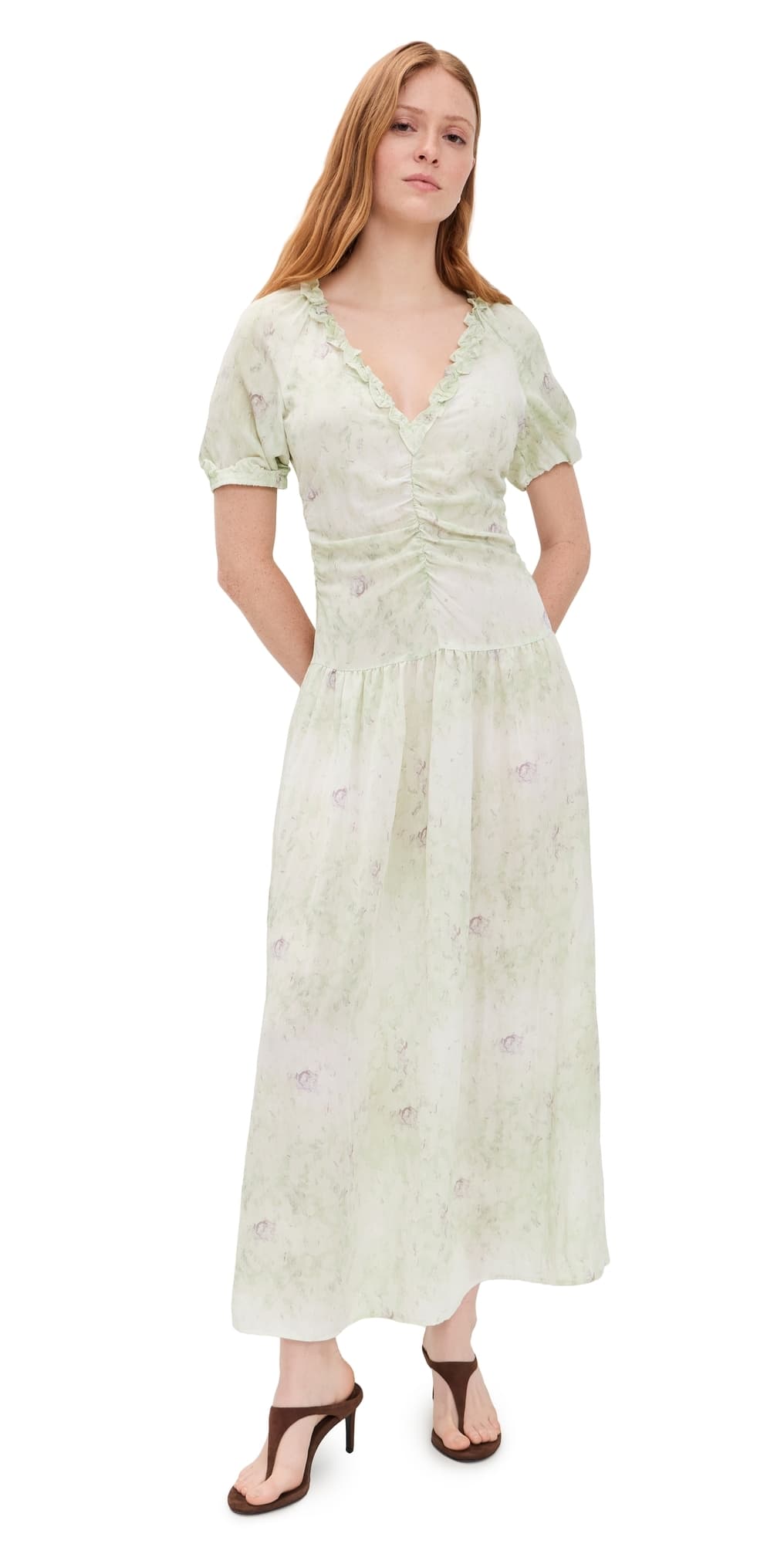 BAUM UND PFERDGARTEN Abelline Dress Distorted Green Flower