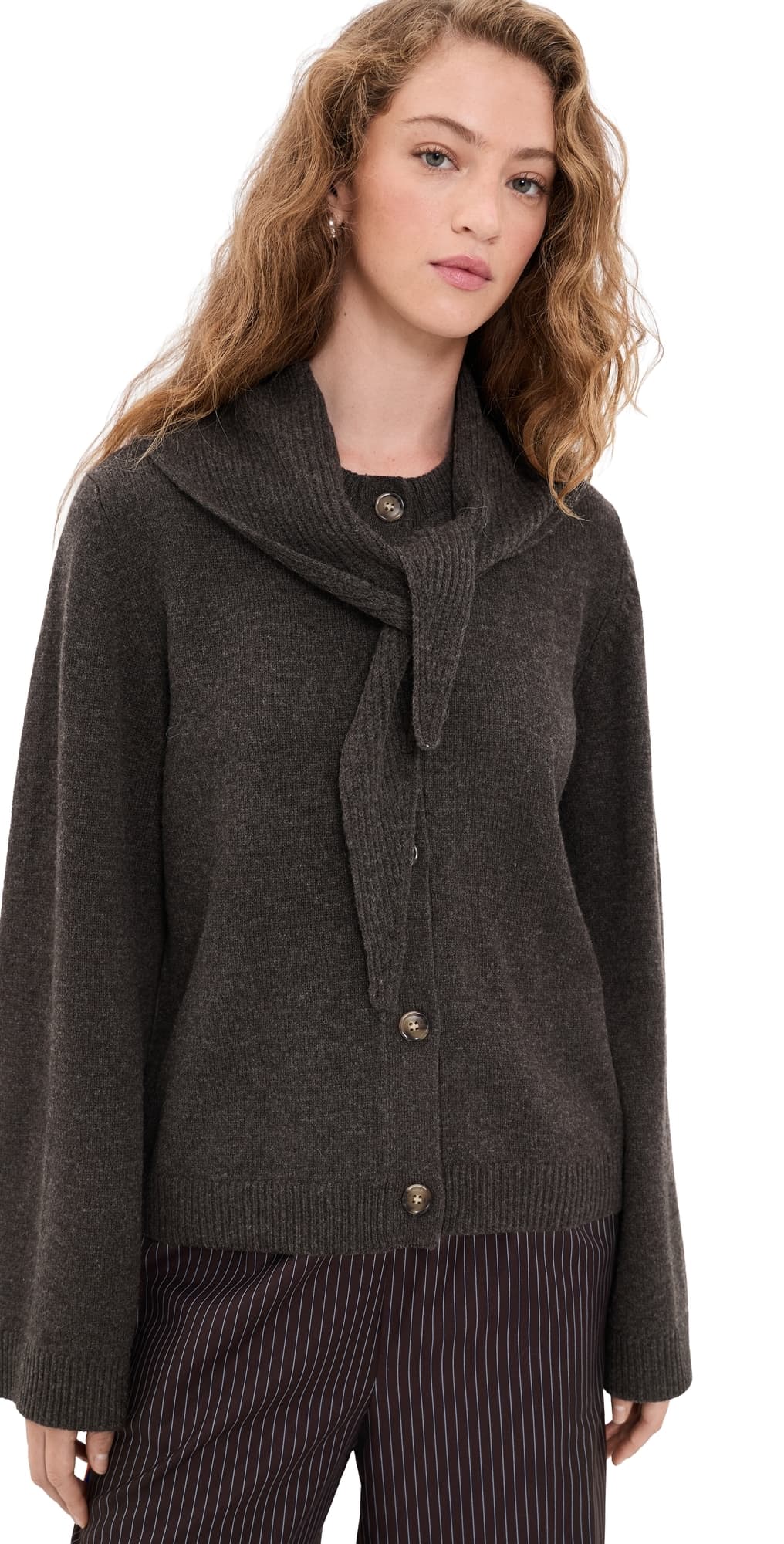 BAUM UND PFERDGARTEN Clarine Knit Cardigan Coffee Brown