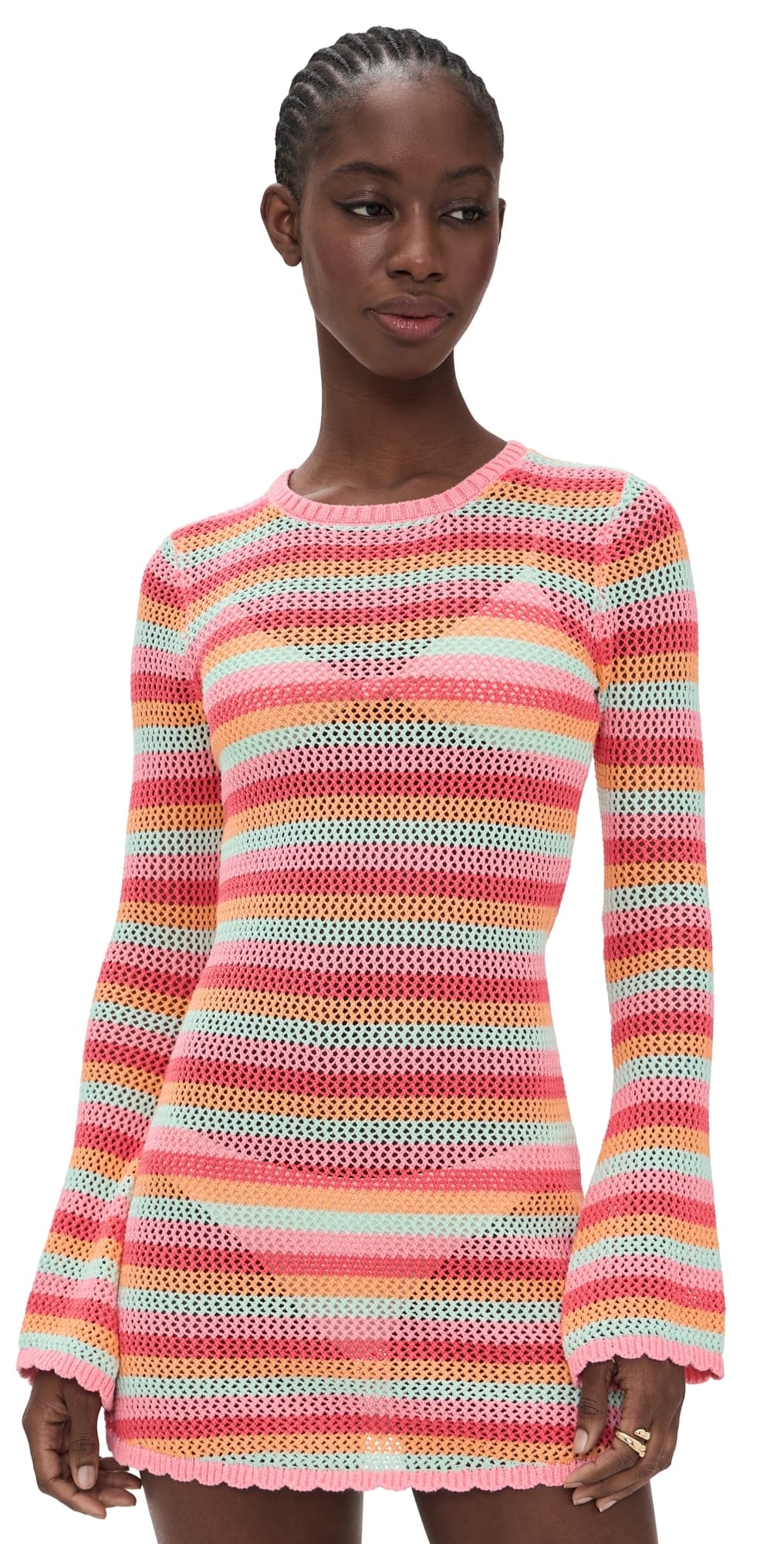 Beach Riot Libbi Coverup Dress Guava Jelly Crochet