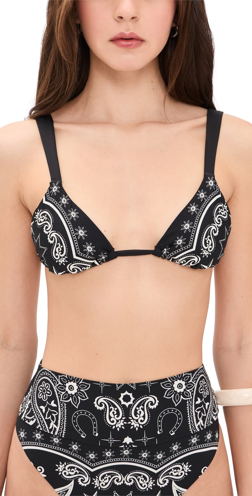 Beach Riot Saige Bikini Top Bandana Black