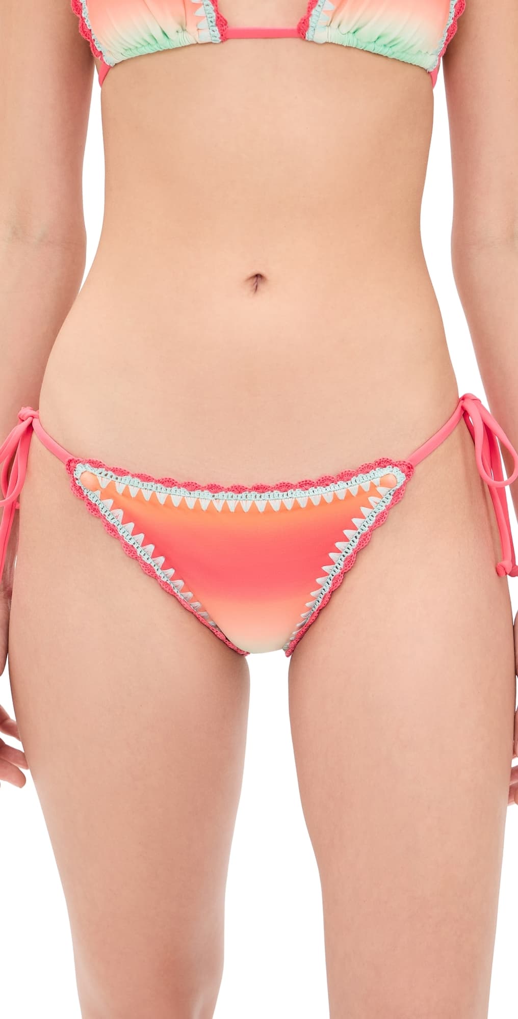 Beach Riot Soleil Bikini Bottoms Guava Jelly Crochet
