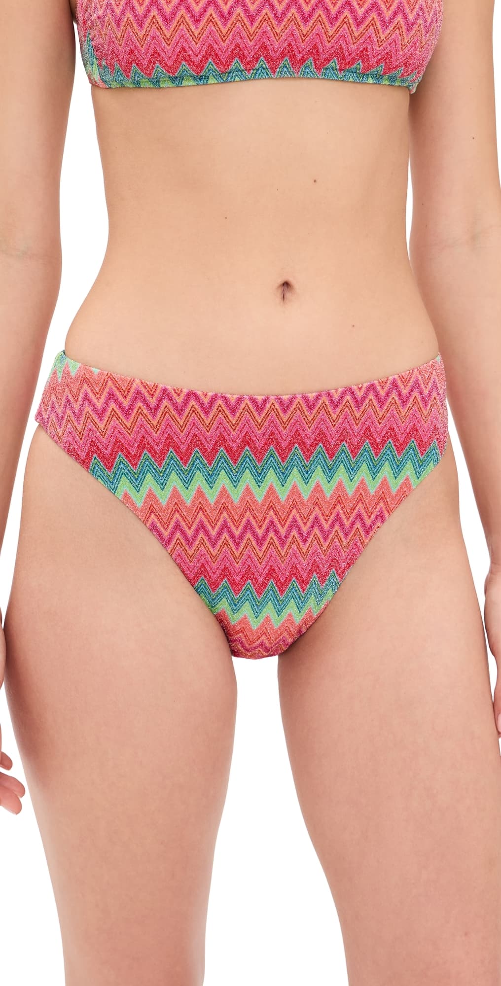Beach Riot Amarie Bikini Bottoms Strawberry Ice Chevron