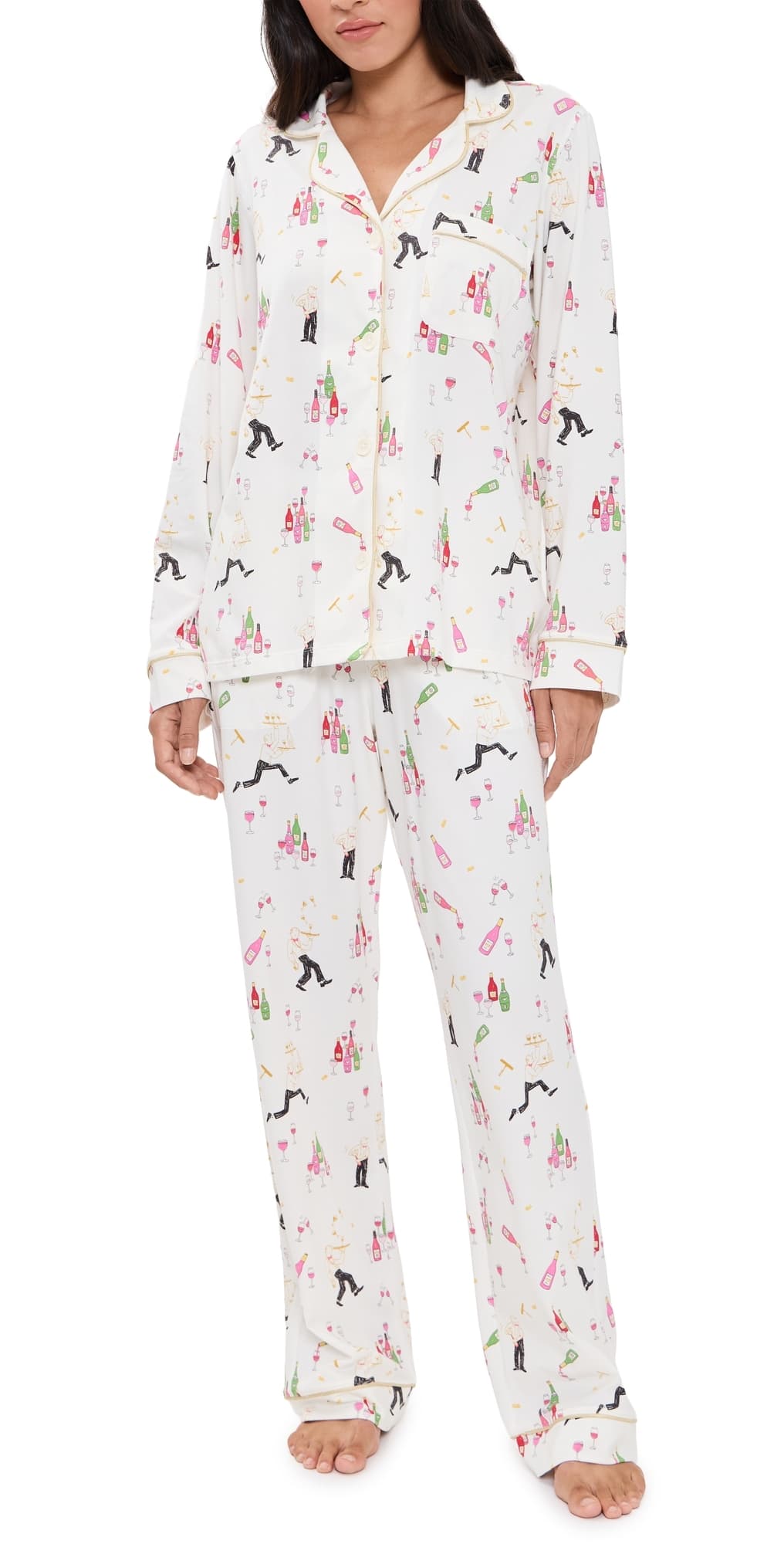 BedHead PJs Classic Stretch Jersey Pajama Set Bar a Vin