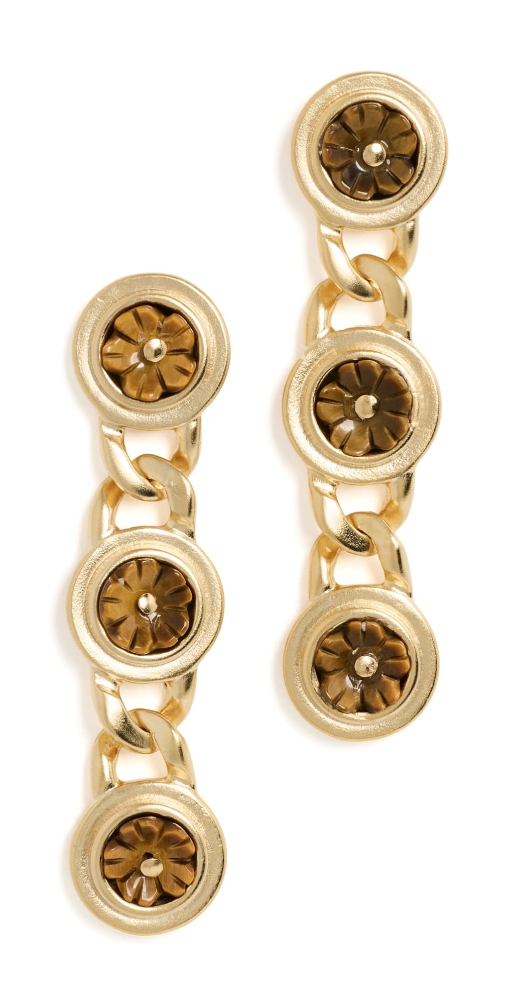 Brinker + Eliza Cherry Blossom Earrings Tiger's Eye