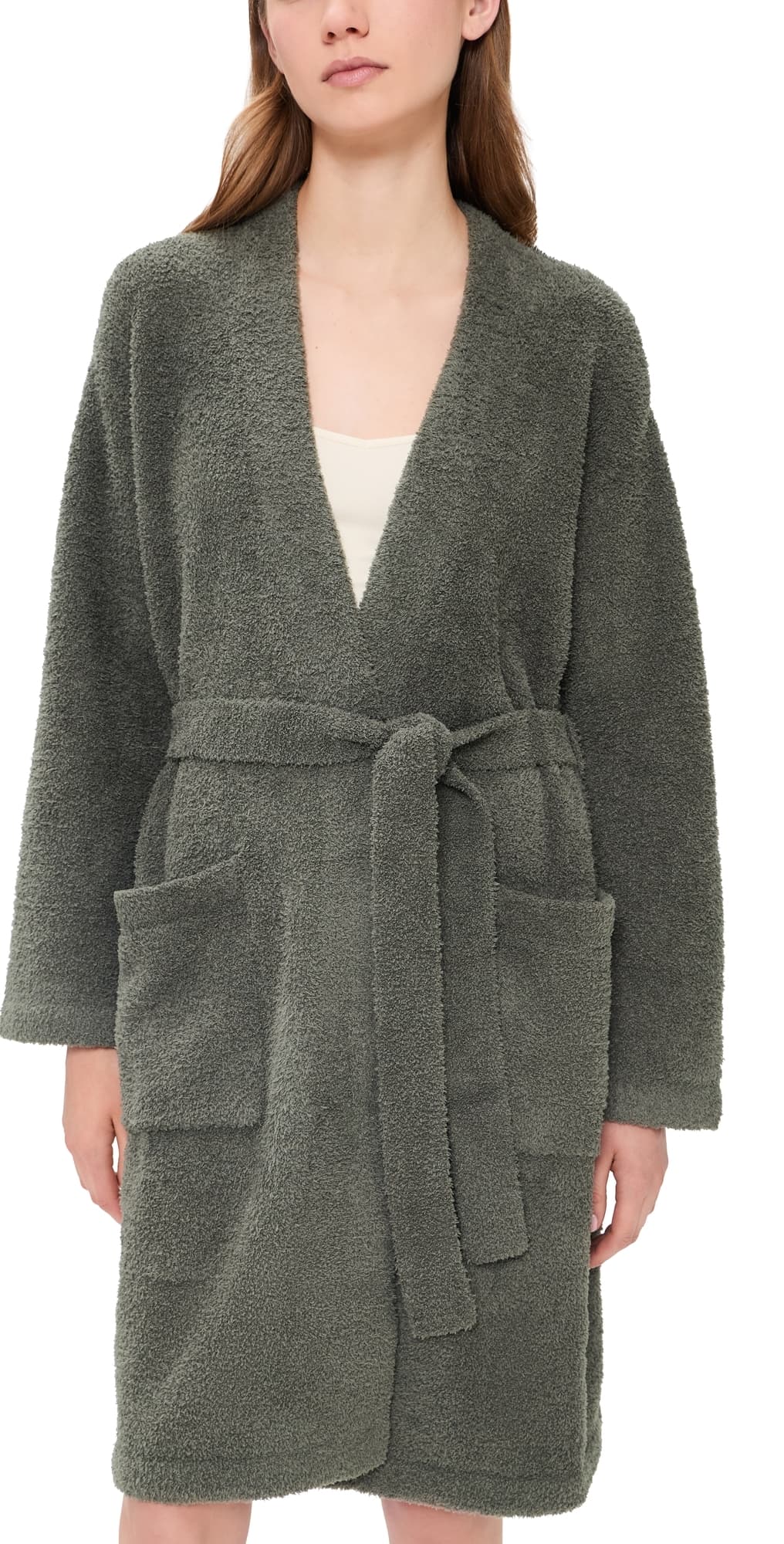 Barefoot Dreams CozyChic Solid Robe Olive Branch