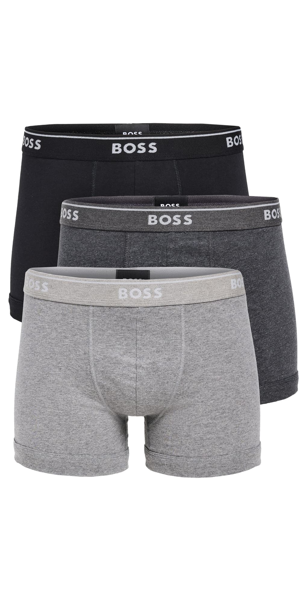 BOSS Classic Cotton Boxer Briefs 3 Pack Grey