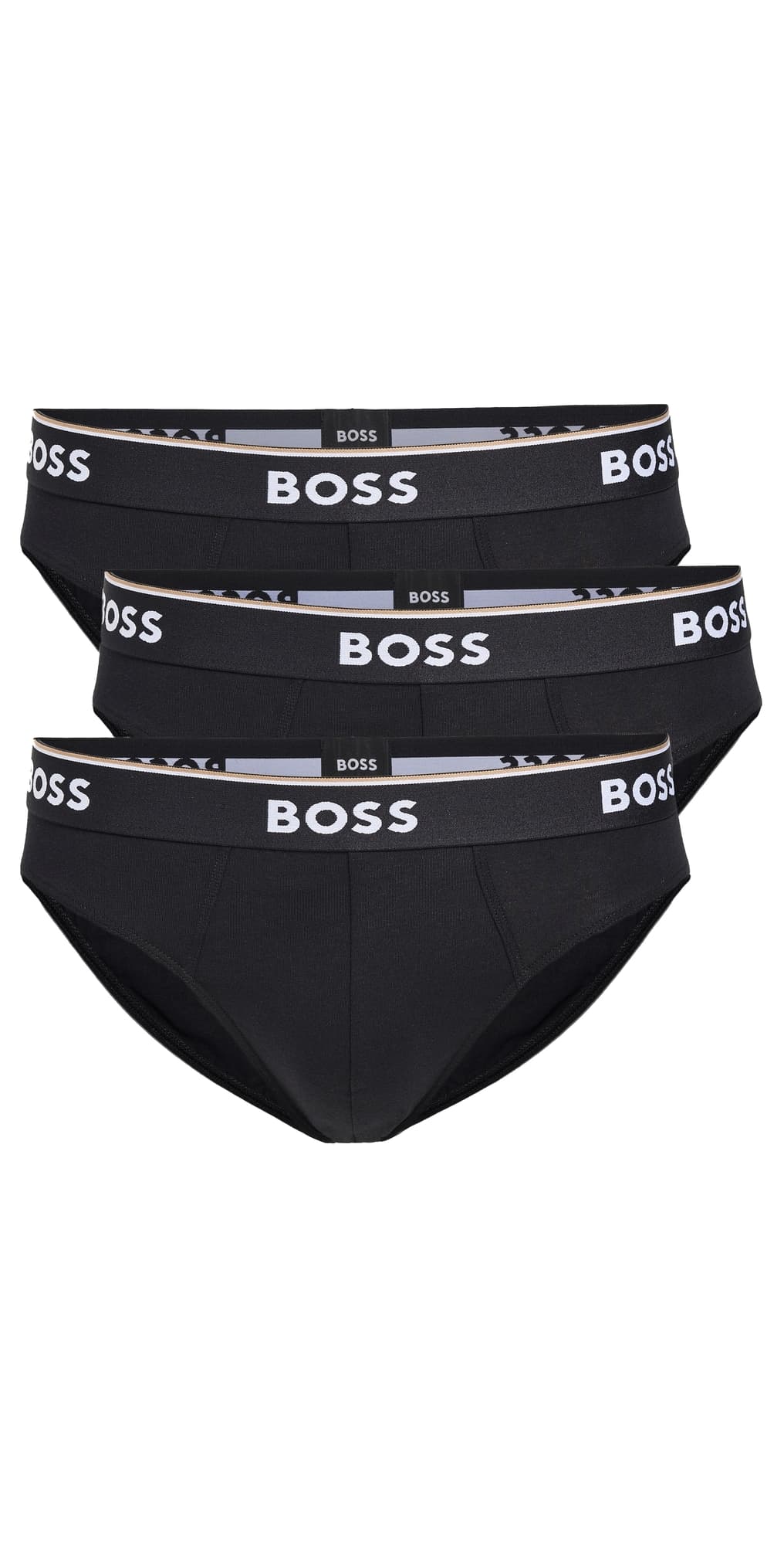 BOSS Stretch Cotton Briefs 3 Pack Black
